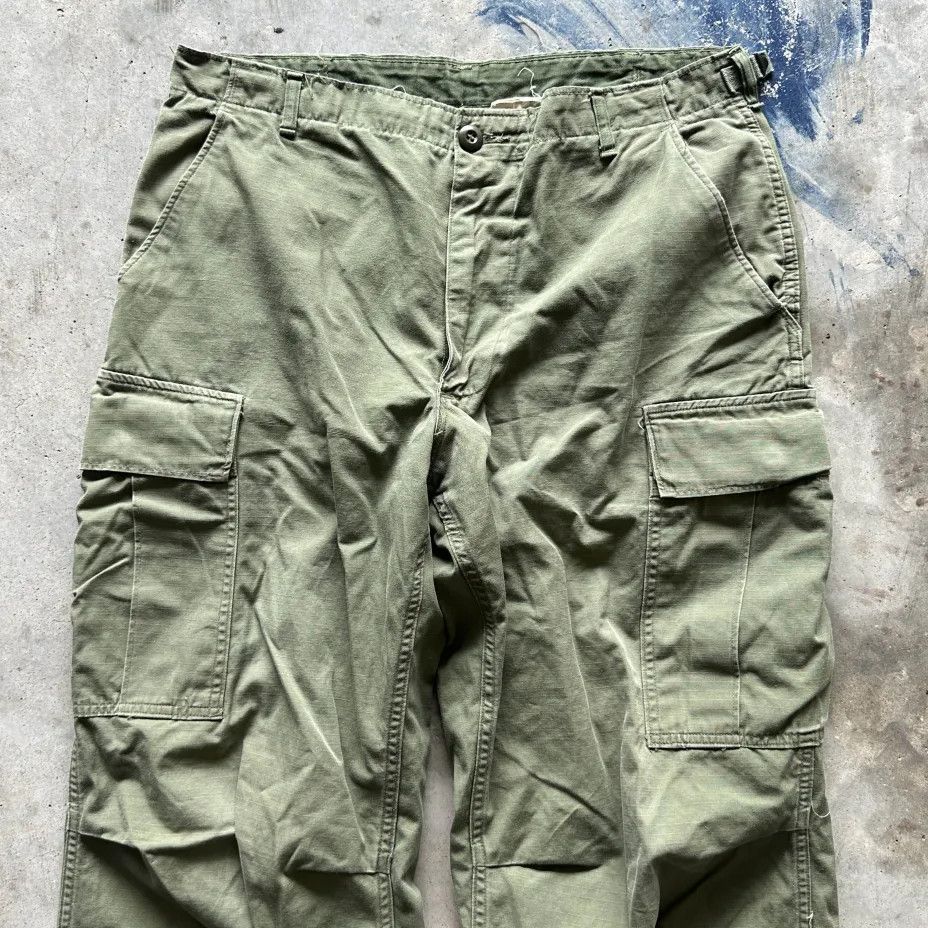 Other Vintage 60s 70s Military Poplin Jungle Combat Cargo Pants Size US 34 / EU 50 - 2 Thumbnail