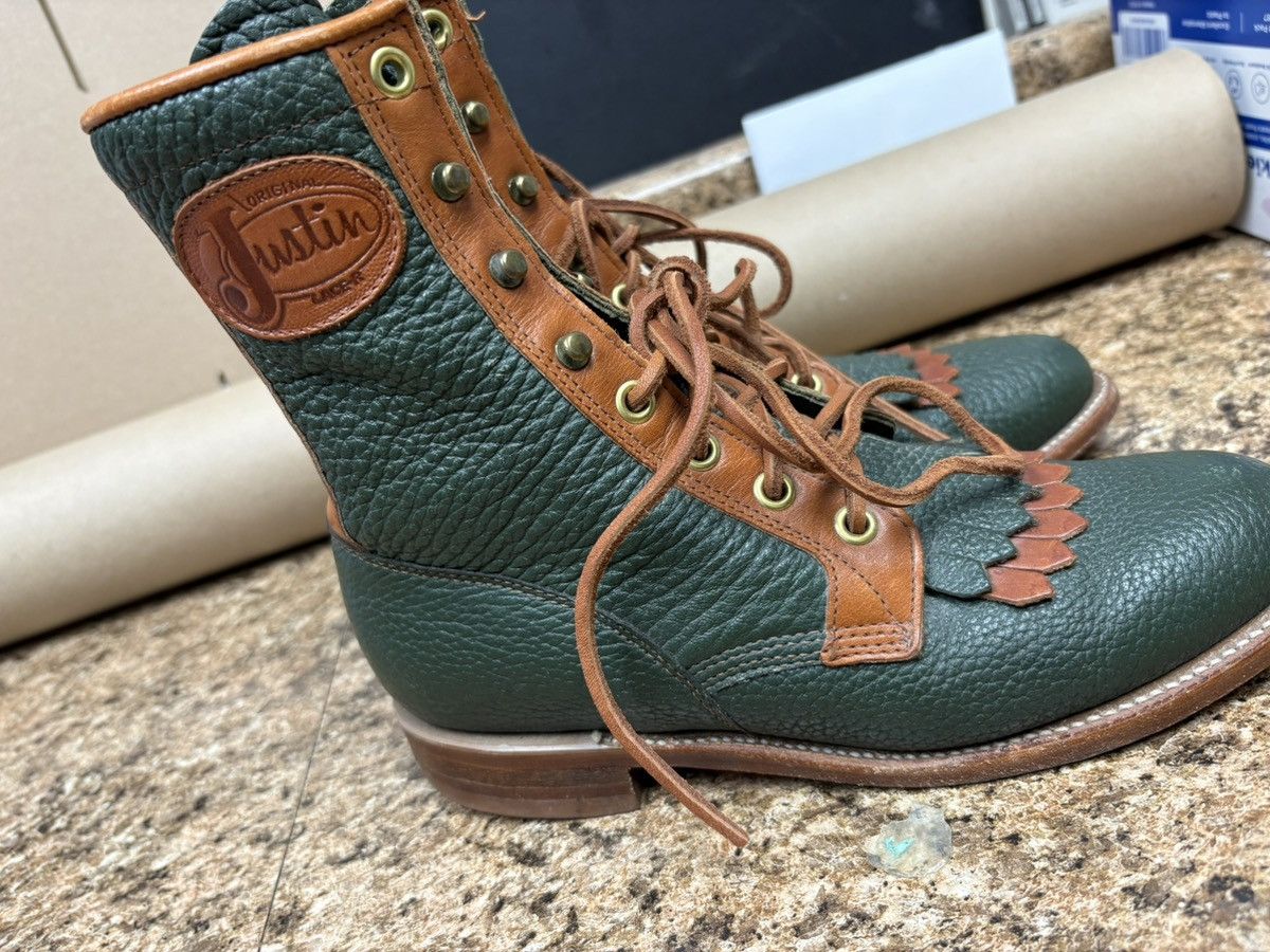 Justin Boots Vintage Justin USA Leather Lace Up Boots Kiltie Fringe 6B Size US 6 / IT 36 - 5 Thumbnail