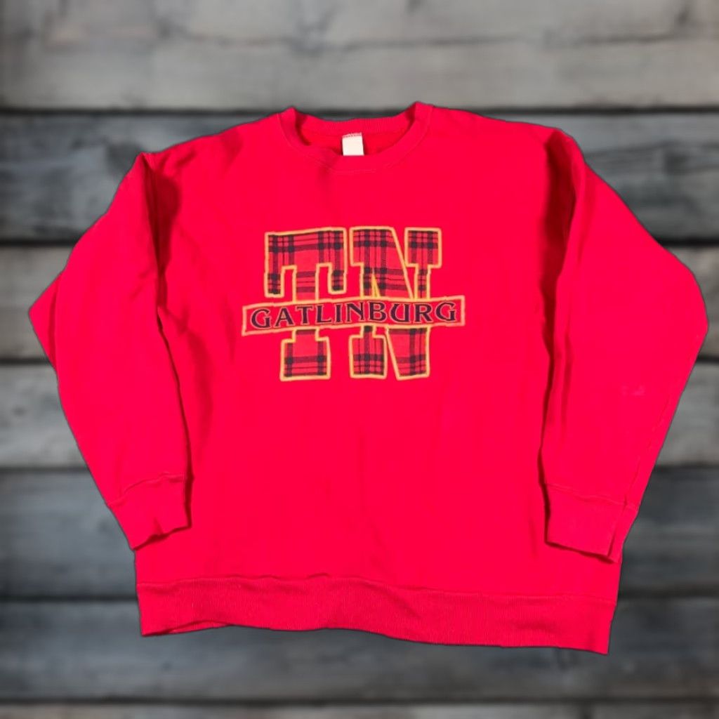Tultex VTG 80s Gatlinburg Tennessee Sweatshirt Adult Large Red Tultex USA Made Print Size US L / EU 52-54 / 3 - 1 Thumbnail