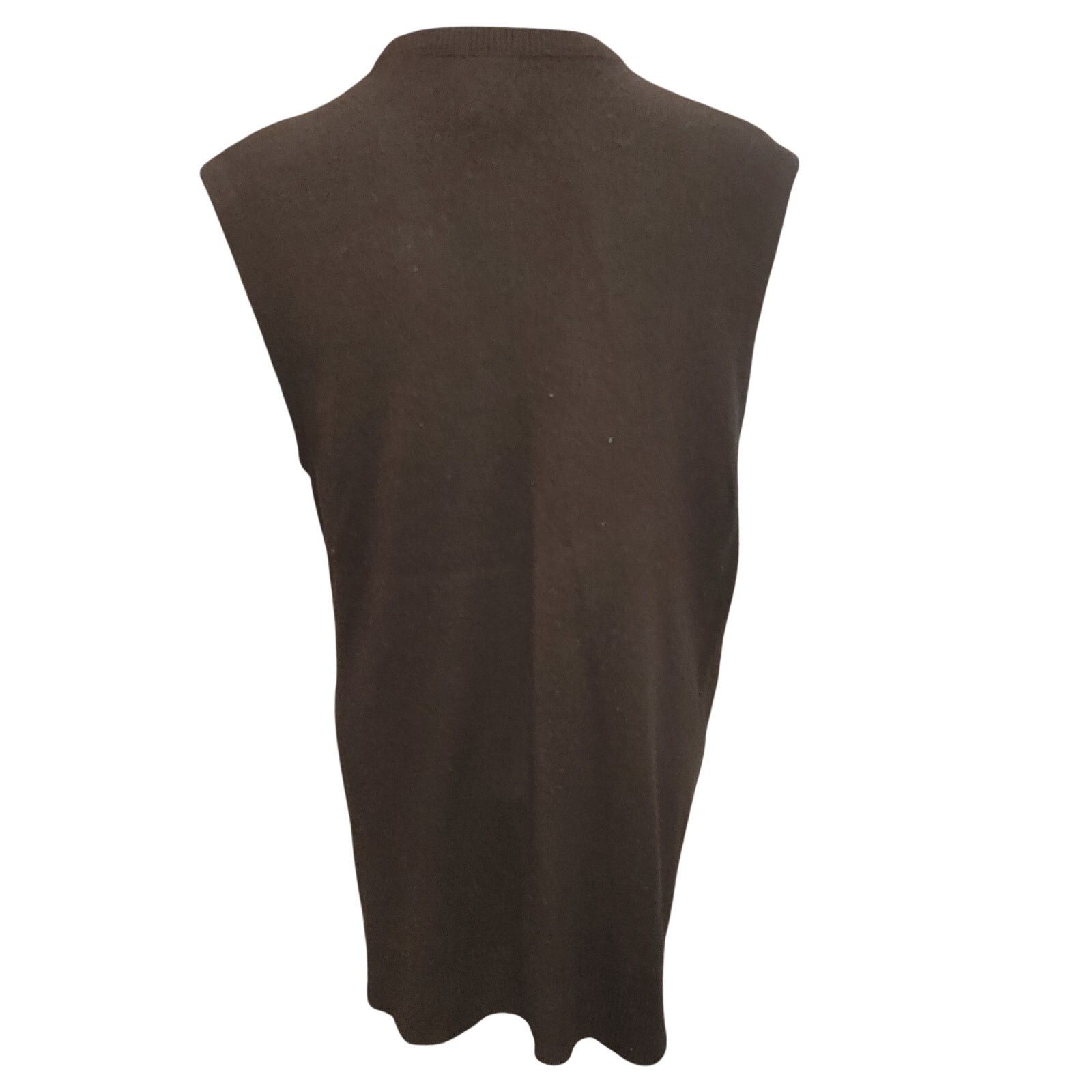 Robert Bruce Robert Bruce Women's LG Brown Knit V-Neck Sweater Vest Size L / US 10 / IT 46 - 2 Thumbnail