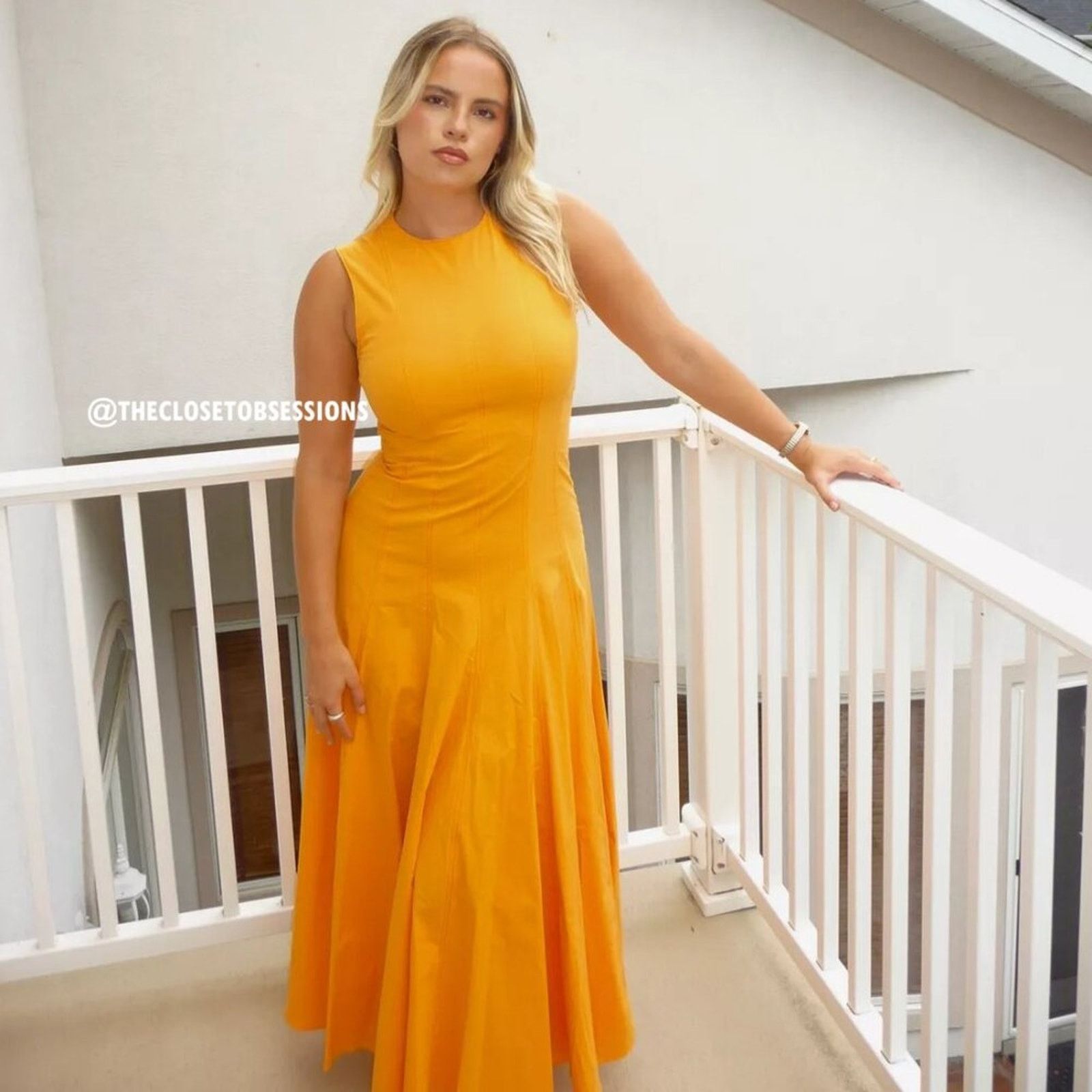 Zara ZARA Orange A-Line Midi Dress NWT Size M / US 6-8 / IT 42-44 - 18 Thumbnail