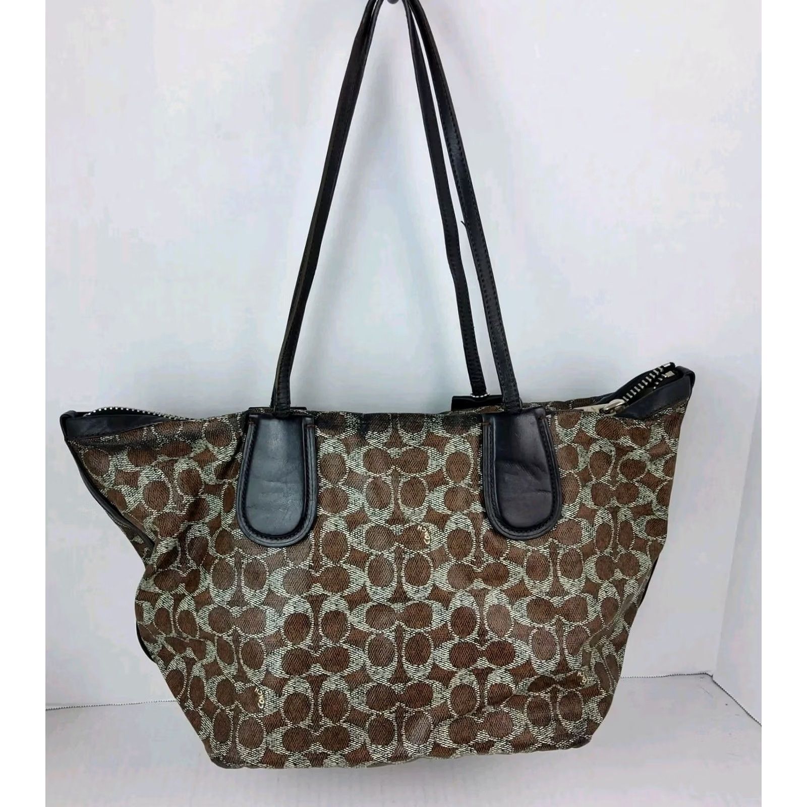 Coach Coach Taxi Zip Tote Shoulder Handbag Purse With Pouch Womens Multicolor PVC Zip Closure 16.5x10x8 Size ONE SIZE - 4 Thumbnail