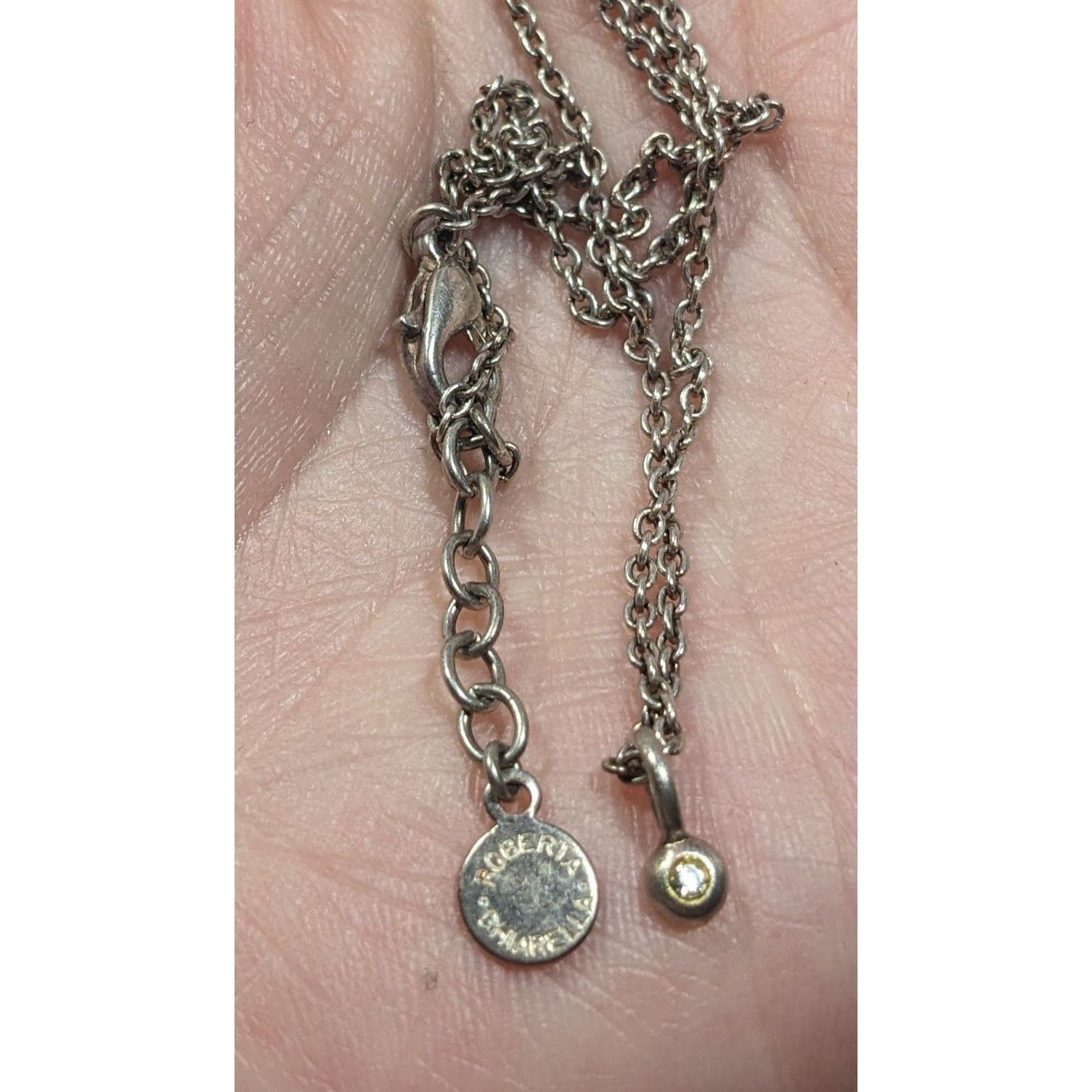 Other Roberta Chiarella Minimalist Silver Tone Rhinestone Pendant Size ONE SIZE - 2 Thumbnail