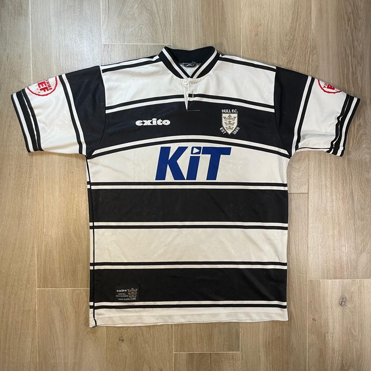 Other Hull FC black and white striped rugby shirt tee vintage 90s Size US L / EU 52-54 / 3 - 1 Thumbnail