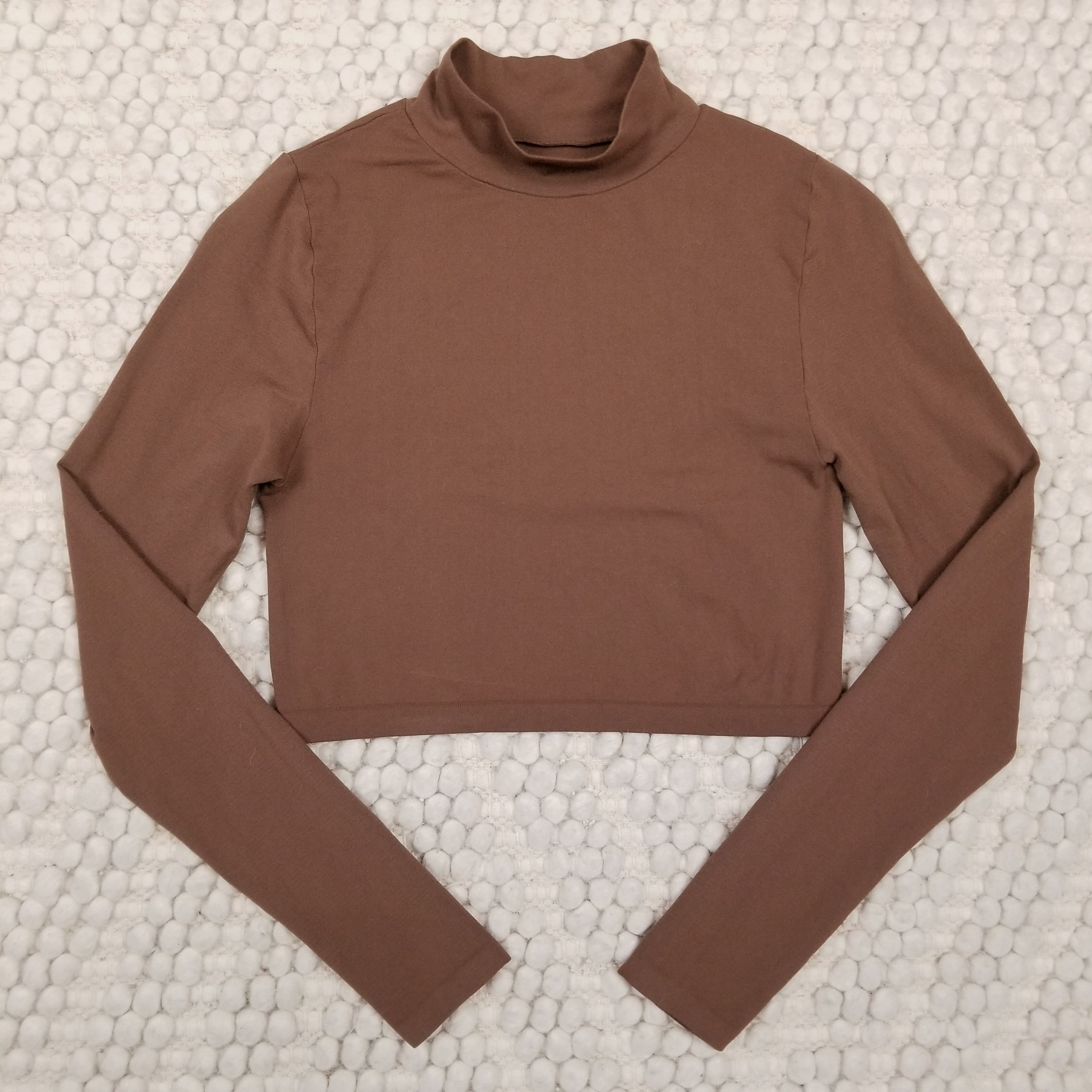 Free People Cropped Mock Neck Long Sleeve Size M / US 6-8 / IT 42-44 - 5 Thumbnail