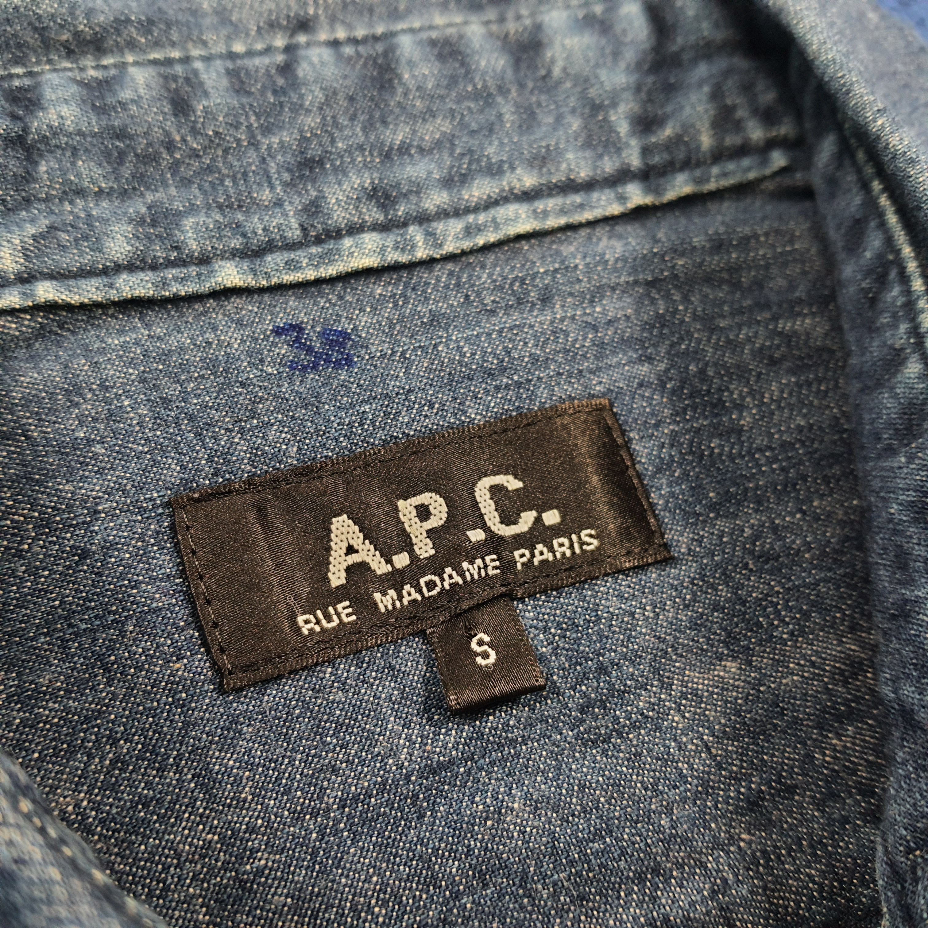 A.P.C. Vintage A.P.C. P.R. Centriste Embroidery Denim Shirt C301N37 Size US XS / EU 42 / 0 - 6 Thumbnail