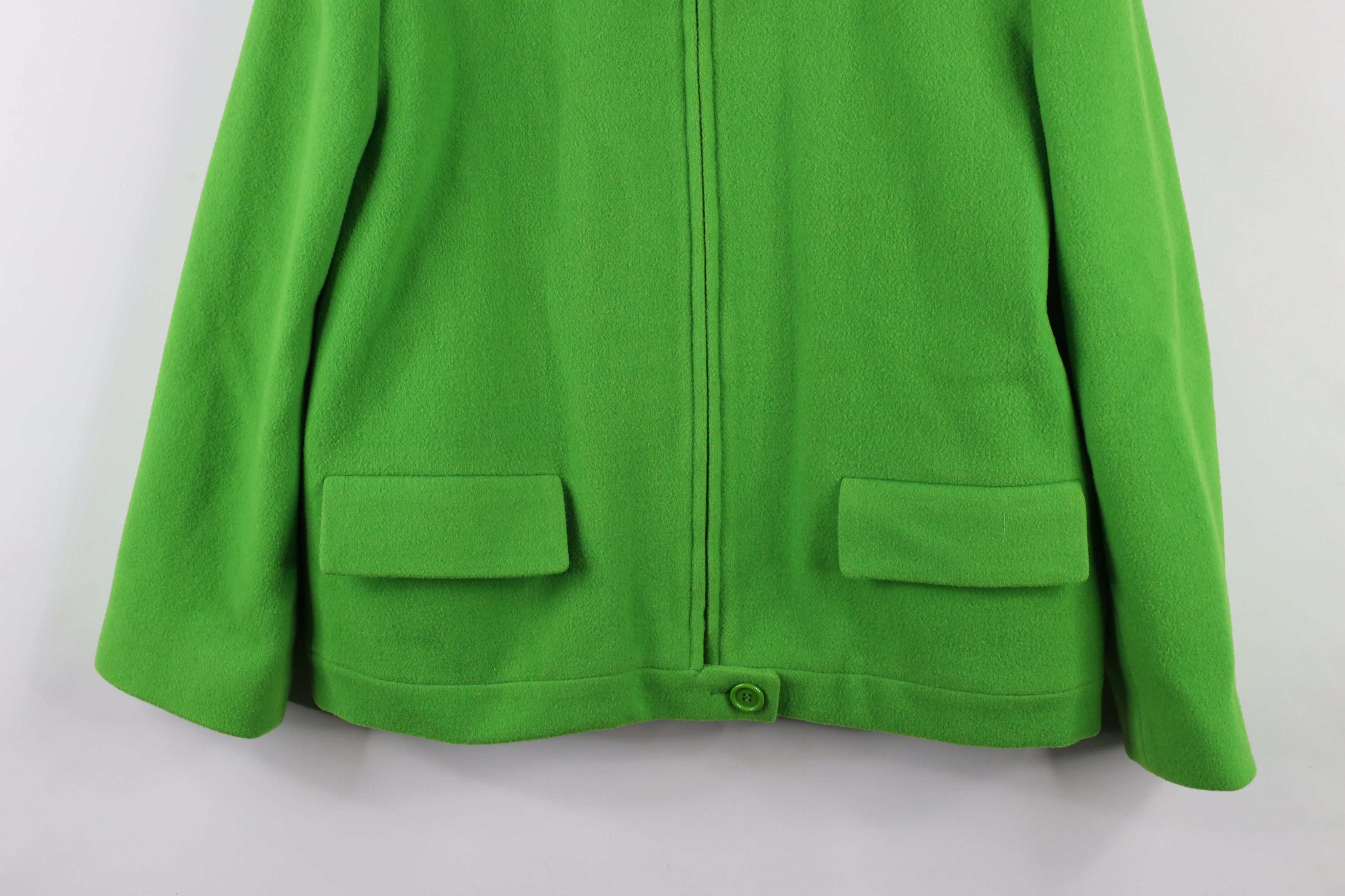 Vintage Vintage 90s Streetwear Wool Full Zip Bomber Jacket Lime Size L / US 10 / IT 46 - 3 Thumbnail