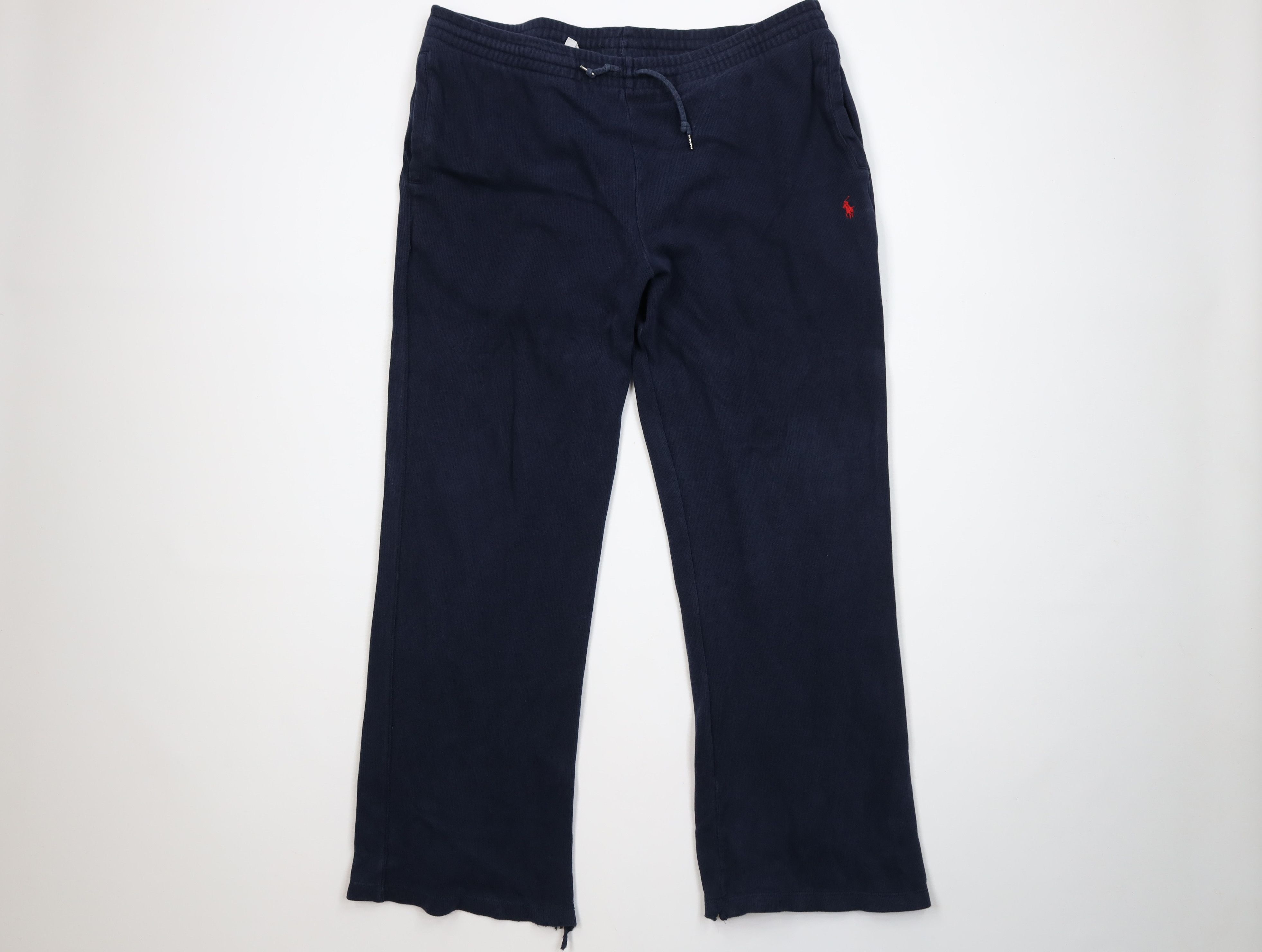Ralph Lauren Vintage 90s Ralph Lauren Cotton Ribbed Knit Wide Leg Pants Size US 38 / EU 54 - 1 Thumbnail