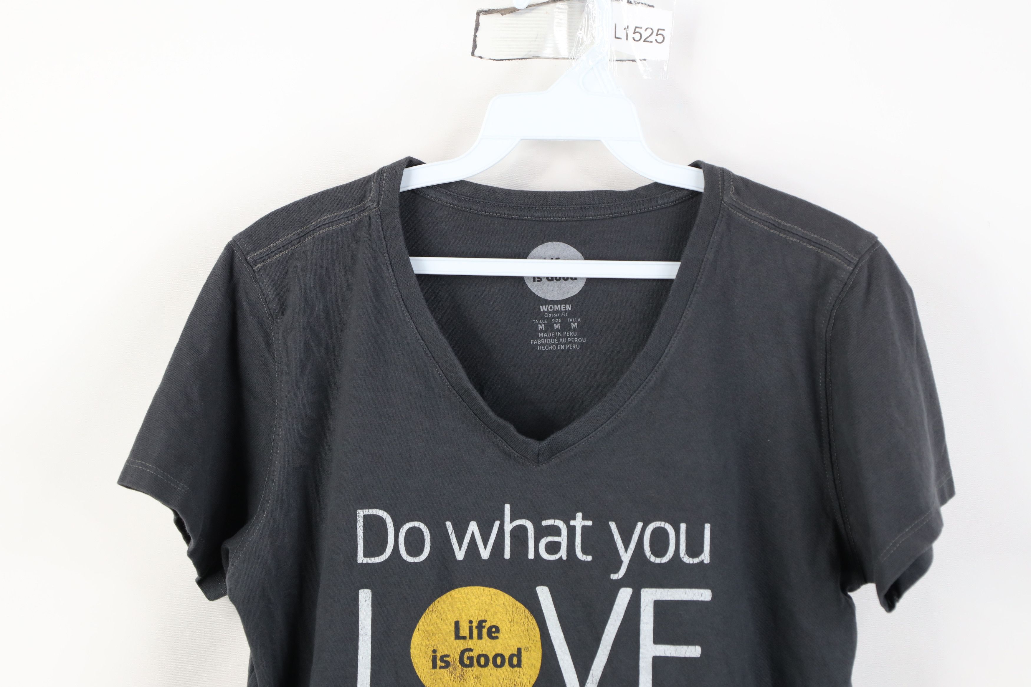 Life is Good Life Is Good Do What You Love What You Do T-Shirt V-Neck Size M / US 6-8 / IT 42-44 - 2 Thumbnail