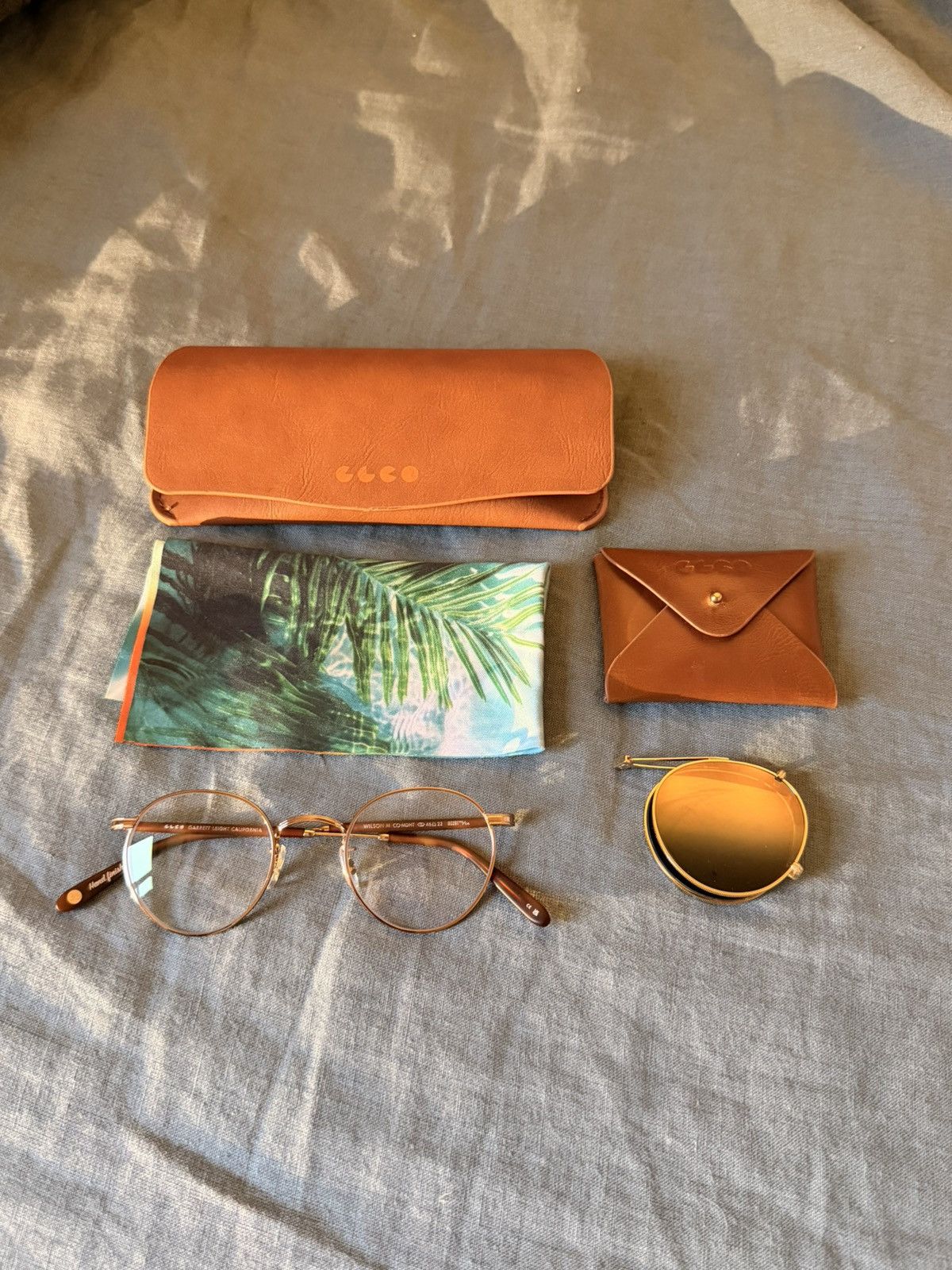 Garrett Leight Garrett Leight Wilson M in Gold with Clip-ons Size ONE SIZE - 1 Thumbnail