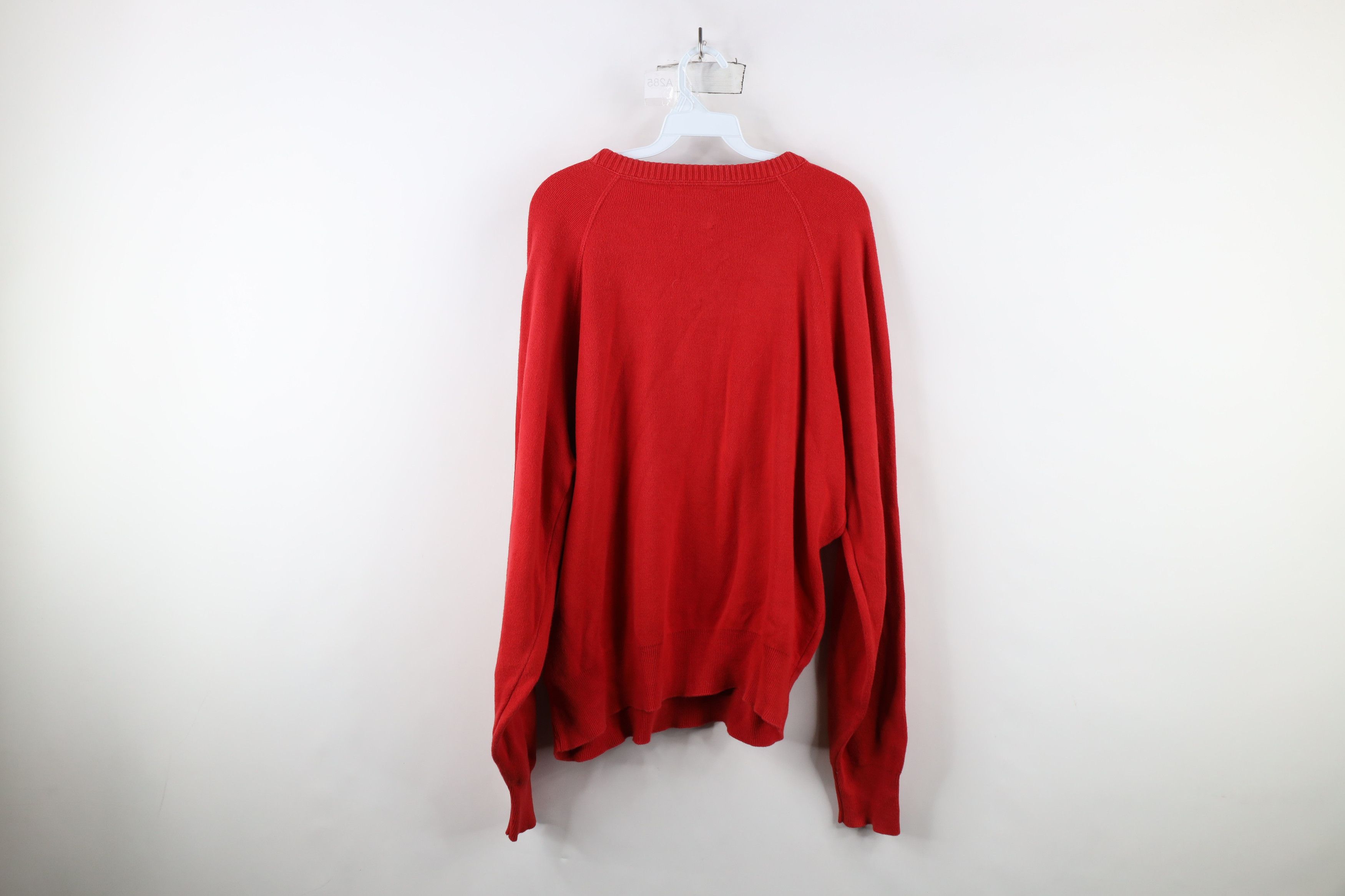 Vintage Vintage 90s Streetwear Cotton Knit Crewneck Sweater Red USA Size US XL / EU 56 / 4 - 11 Thumbnail