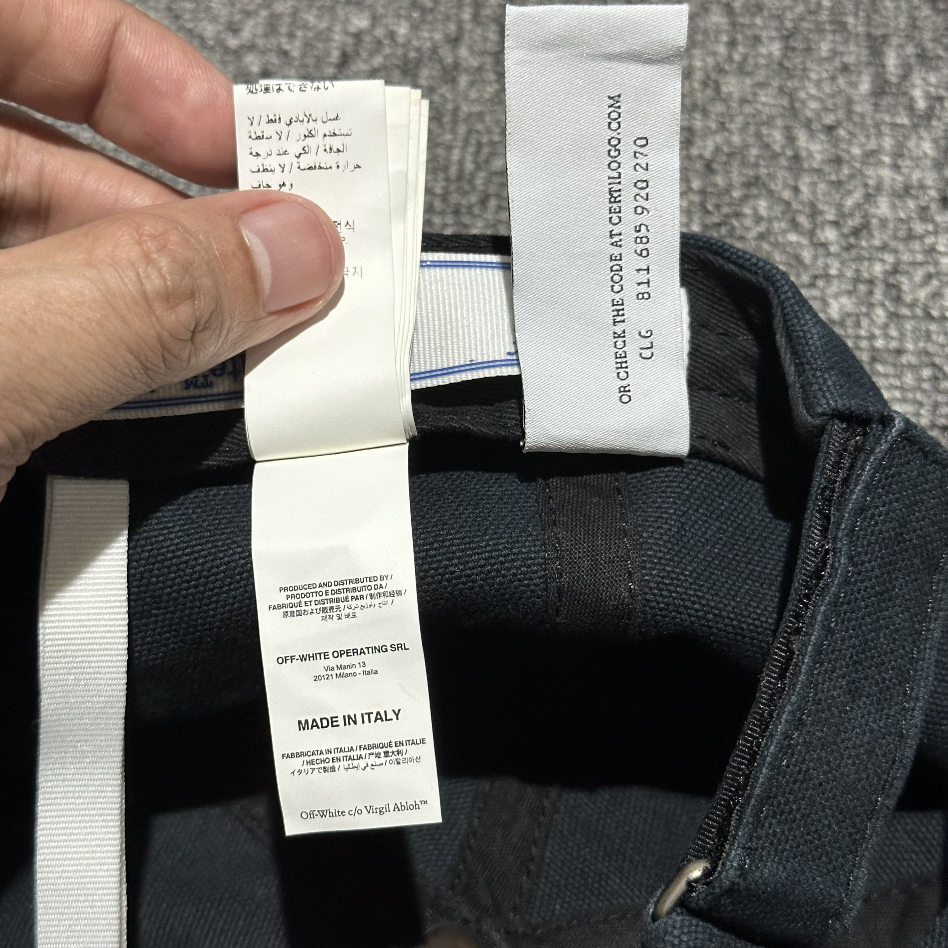 Off-White Off-White World Peace Embroidered distressed Hat Size ONE SIZE - 11 Thumbnail
