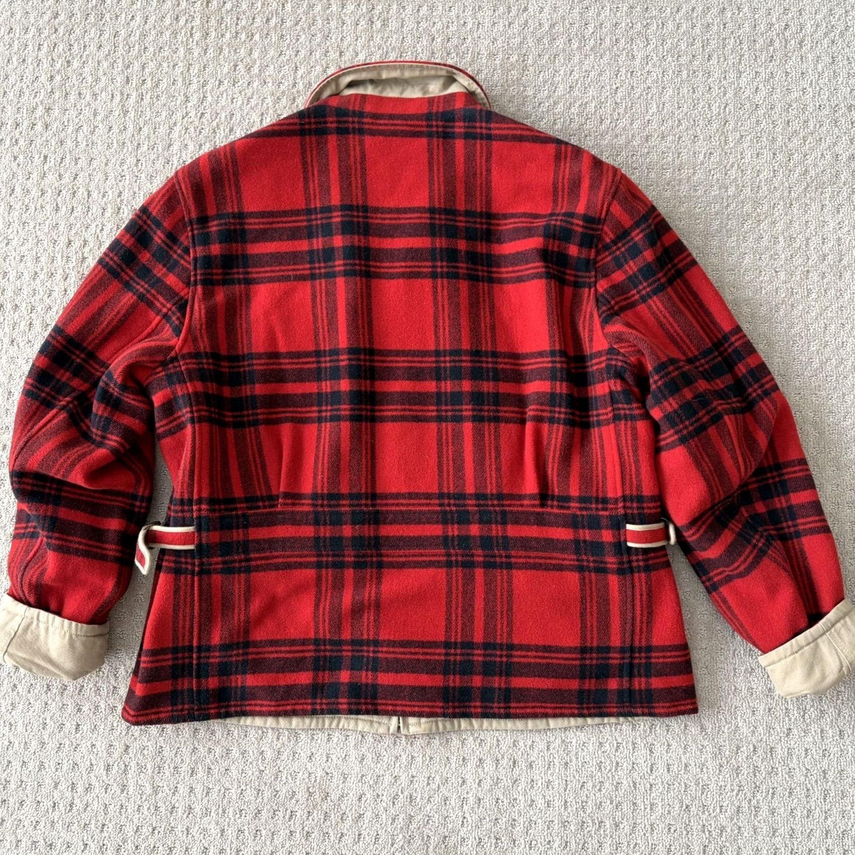 Vintage American Living Reversible Wool Jacket Mens 2XL Red Buffalo Plaid Zipper Mid-Length Size US XXL / EU 58 / 5 - 5 Thumbnail