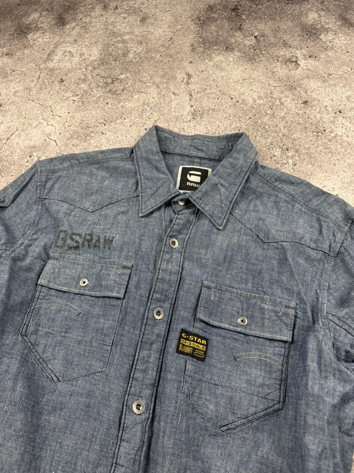 G-Star G STAR RAW DENIM LONG SLEEVE SHIRT Y2K Size US XL / EU 56 / 4 - 3 Thumbnail
