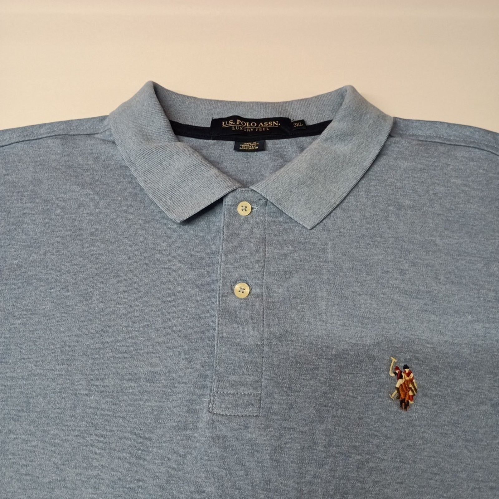 U.S. Polo Assn. U.S. Polo Assn Polo Shirt Men's Size 3XL Sedona Blue Heather Size US XXL / EU 58 / 5 - 2 Thumbnail