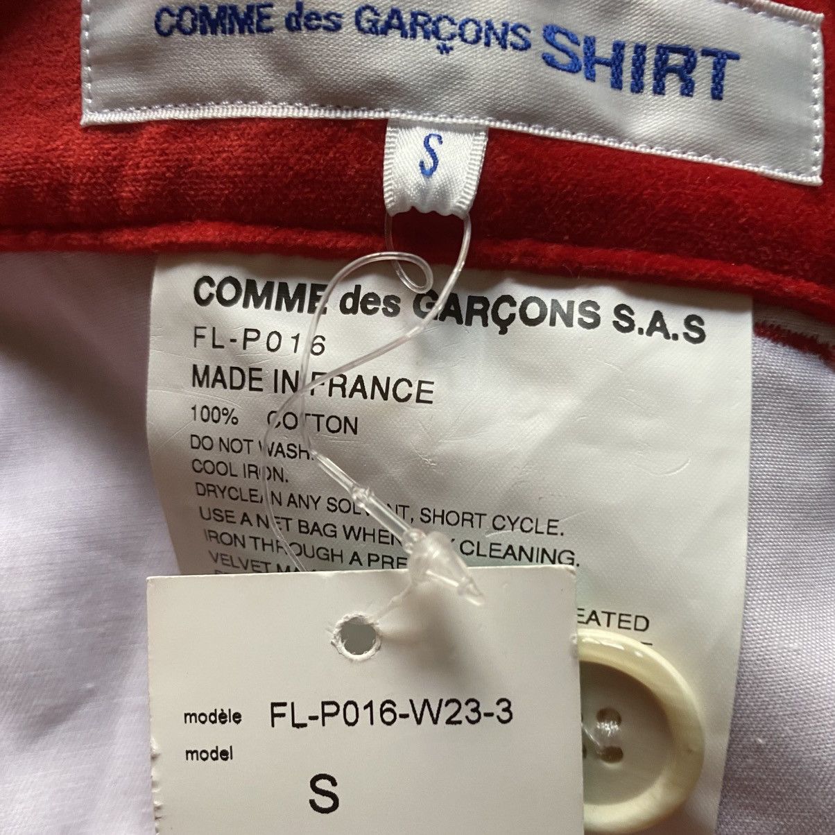 Comme des Garcons × Comme des Garcons SHIRT NWT Fall 2023 Red Velour Cut Off Patch Work Pants Size US 34 / EU 50 - 7 Thumbnail