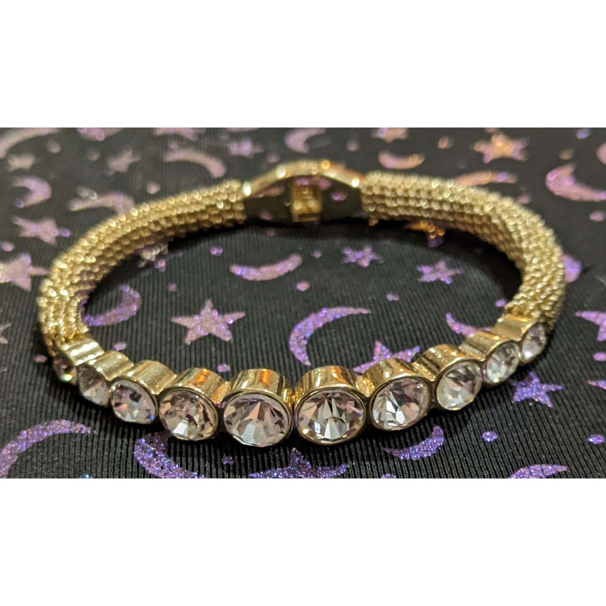 Other Gold Rhinestone Gemmed Statement Bracelet Size ONE SIZE - 1 Thumbnail