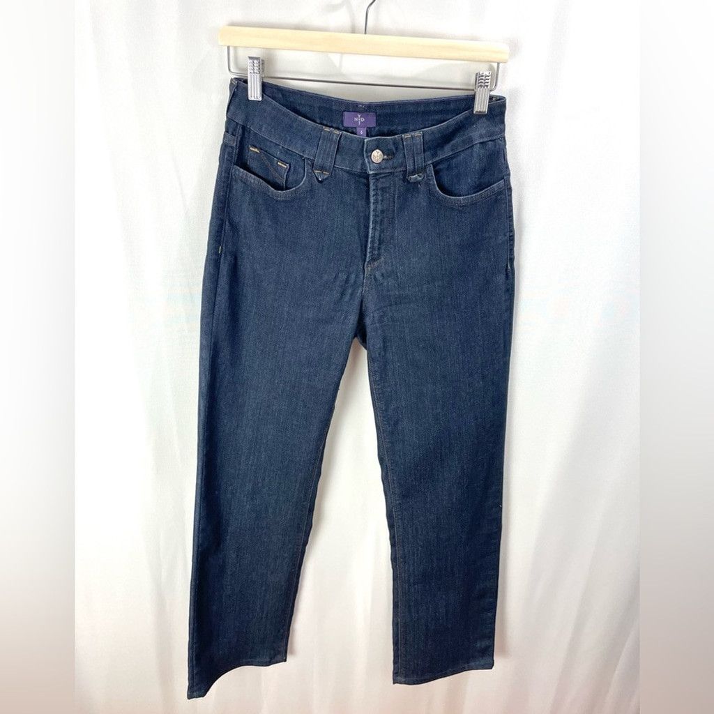 NYDJ NYDJ Marilyn Straight Dark Rinse Jeans Size 6 Size 28" / US 6 / IT 42 - 4 Thumbnail