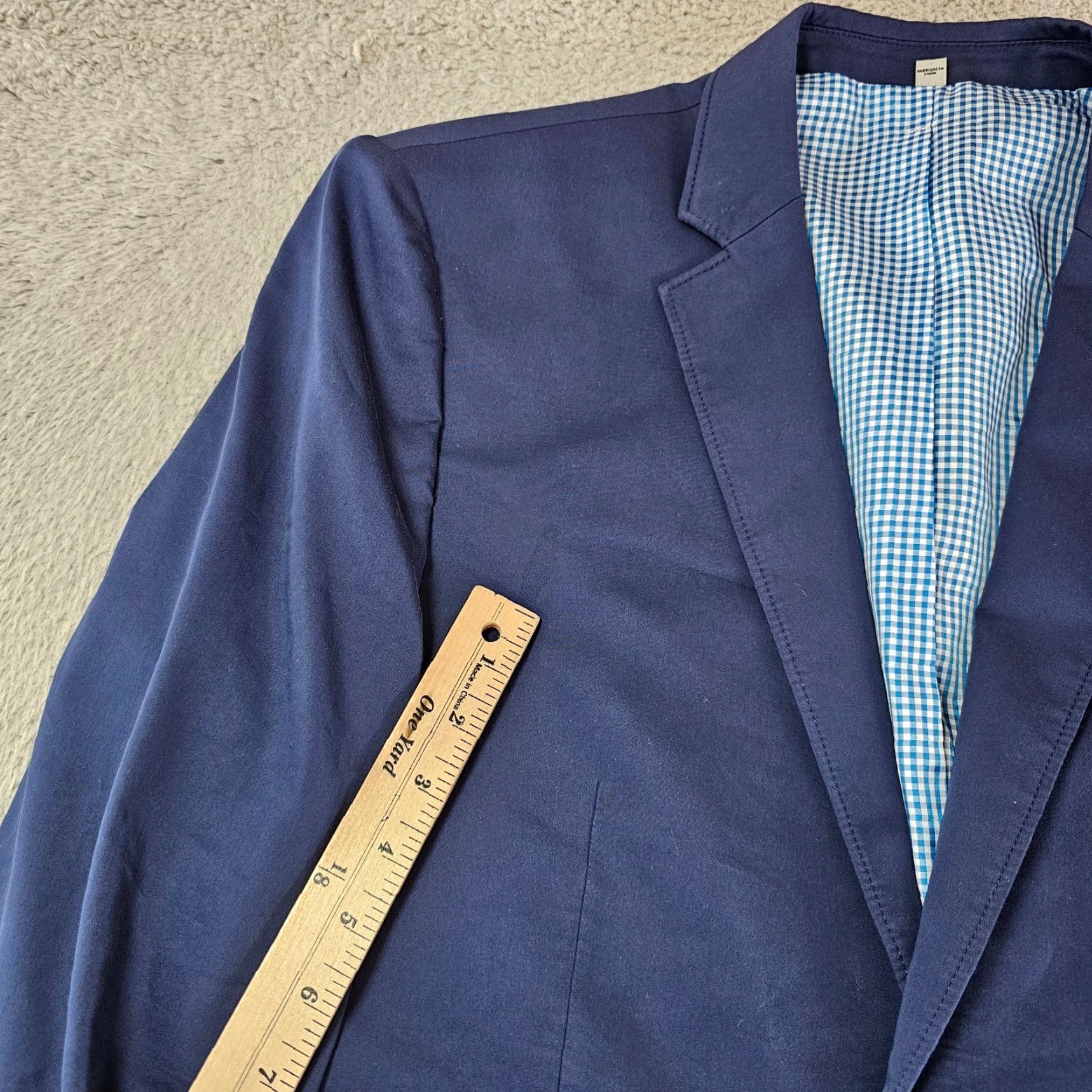 Express Express Blazer Mens Slim Fit 40R Blue Cotton Polyester 2 Button Single-Breasted Notch Lapel Jacket Style Blazer Size 40R - 4 Thumbnail