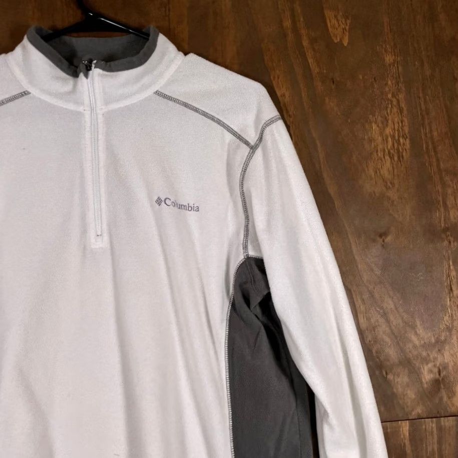 Vintage Columbia Sweater White Gray 1/4 Zip Long Sleeve Fleece Pullover M Medium Men’s Casual Outdoor Winter Fall Size US M / EU 48-50 / 2 - 5 Thumbnail
