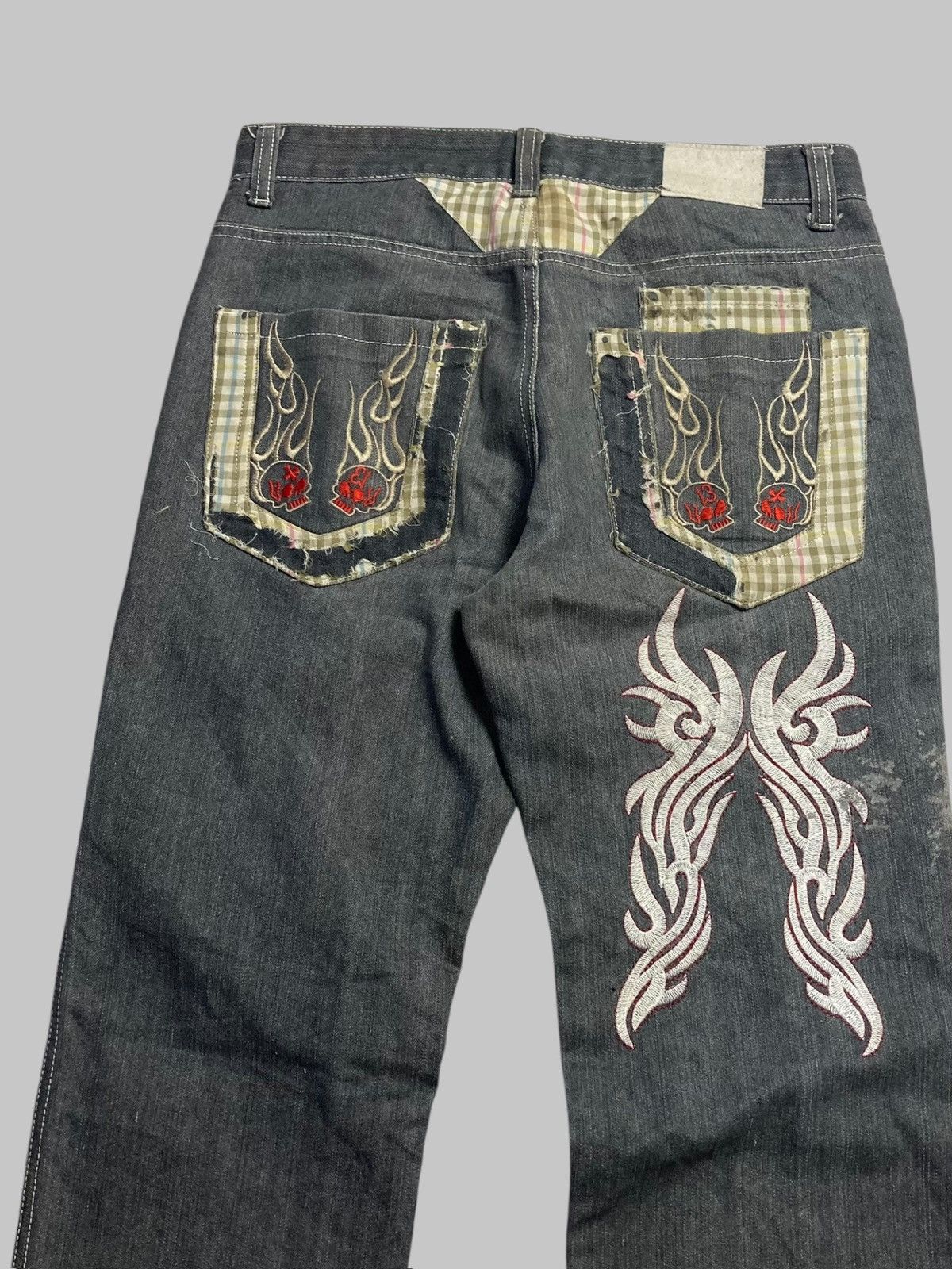 Hysteric Glamour × JNCO × Japanese Brand DERMSON Graphic Embroidery Y2K Jeans Size US 31 - 3 Thumbnail