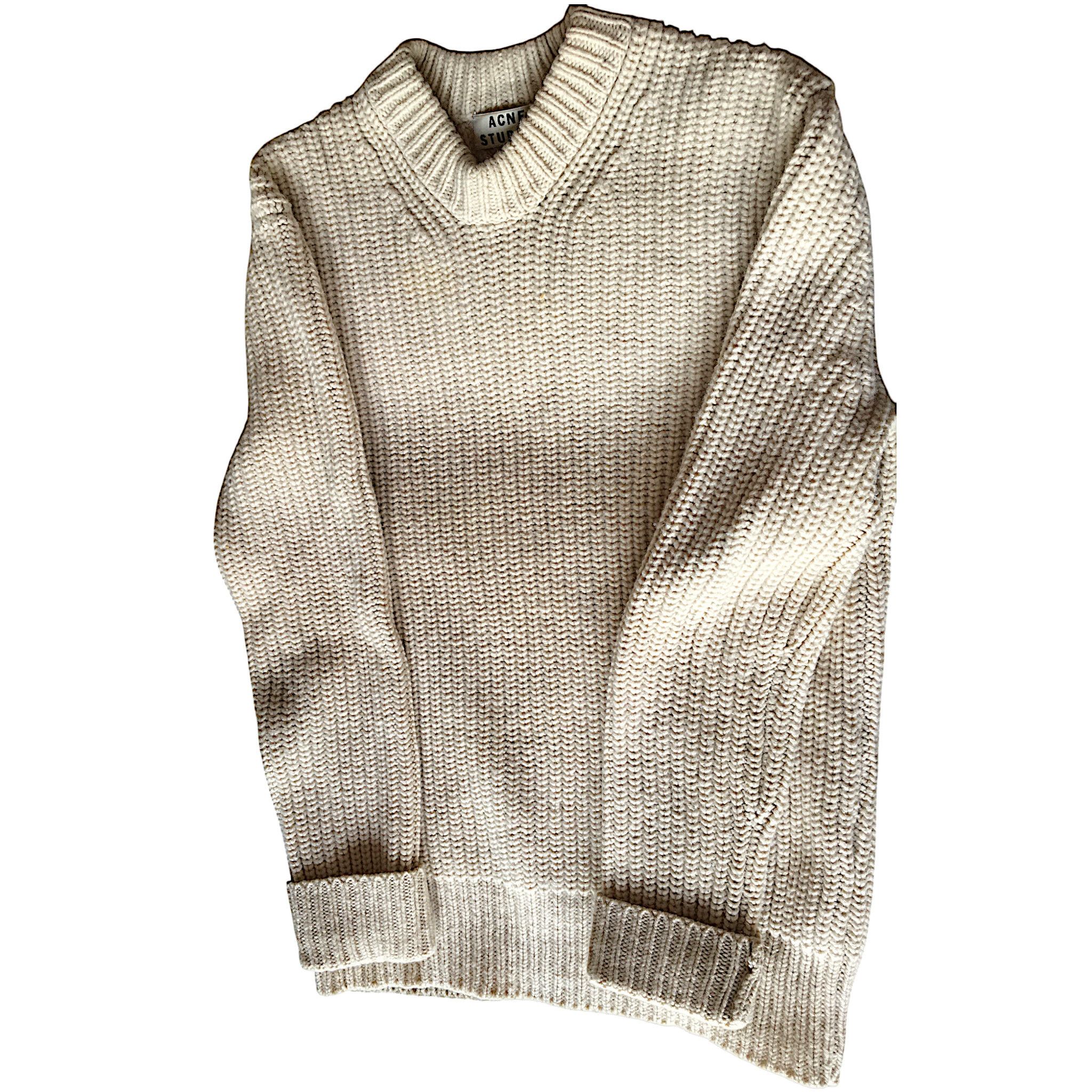 Acne Studios Acne Studios Miles - Cream Wool Chunky Knit Sweater 2013 Size XS / US 0-2 / IT 36-38 - 3 Thumbnail