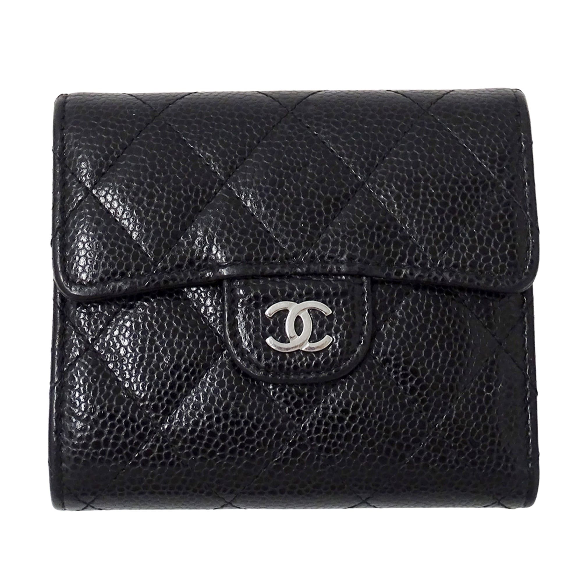 Chanel Chanel Matelassé Classic Women's Bi-fold Wallet, Caviar Leather, Black with Silver Hardware Size ONE SIZE - 1 Thumbnail