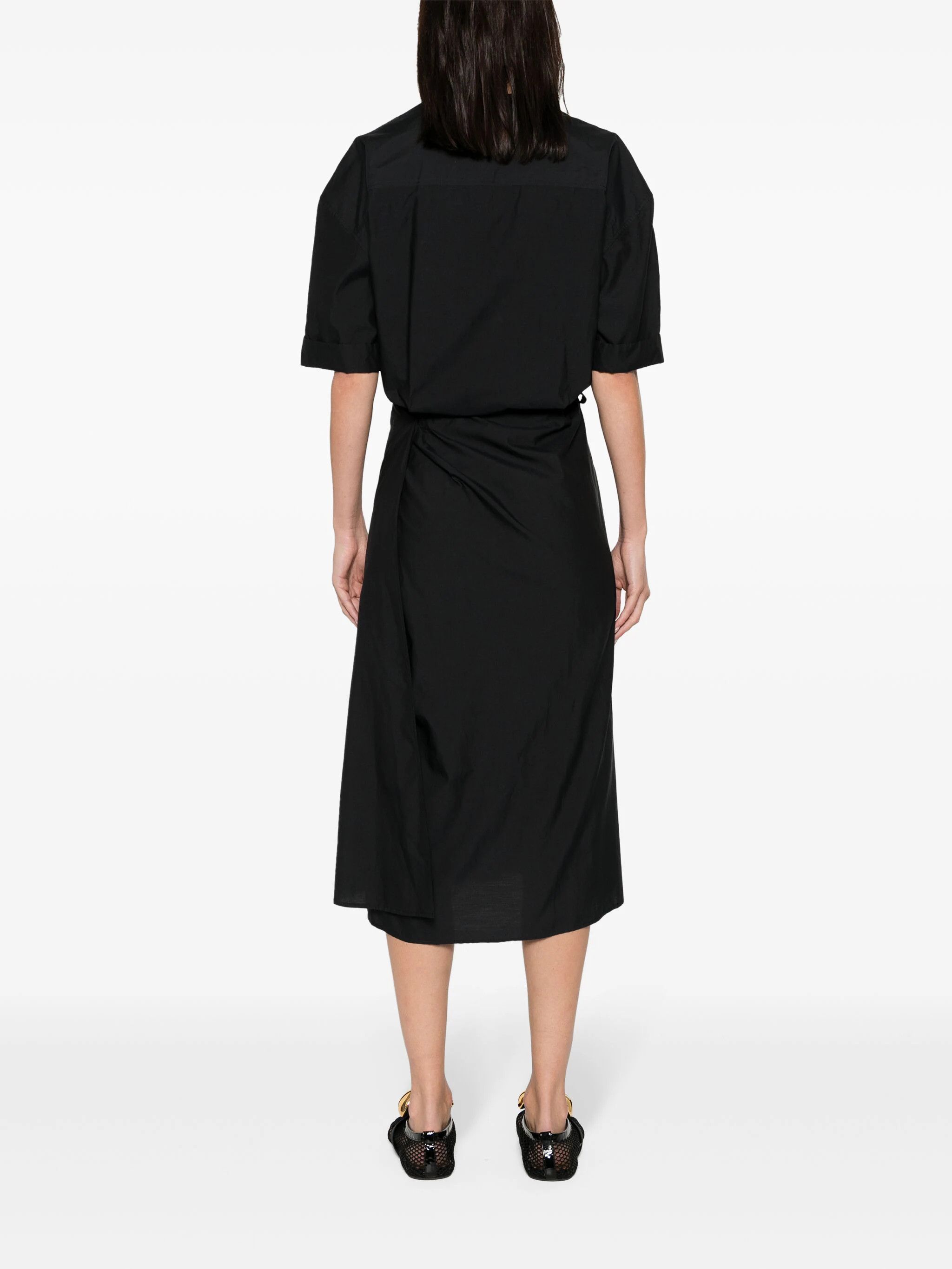 Lemaire o1s22i1n1024 Button-Down Chemisier Dress in Black Size XS / US 0-2 / IT 36-38 - 4 Thumbnail