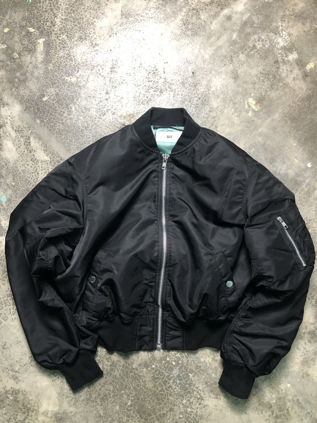 SLY Oversized Flyers Bomber Flight Stadium Jacket