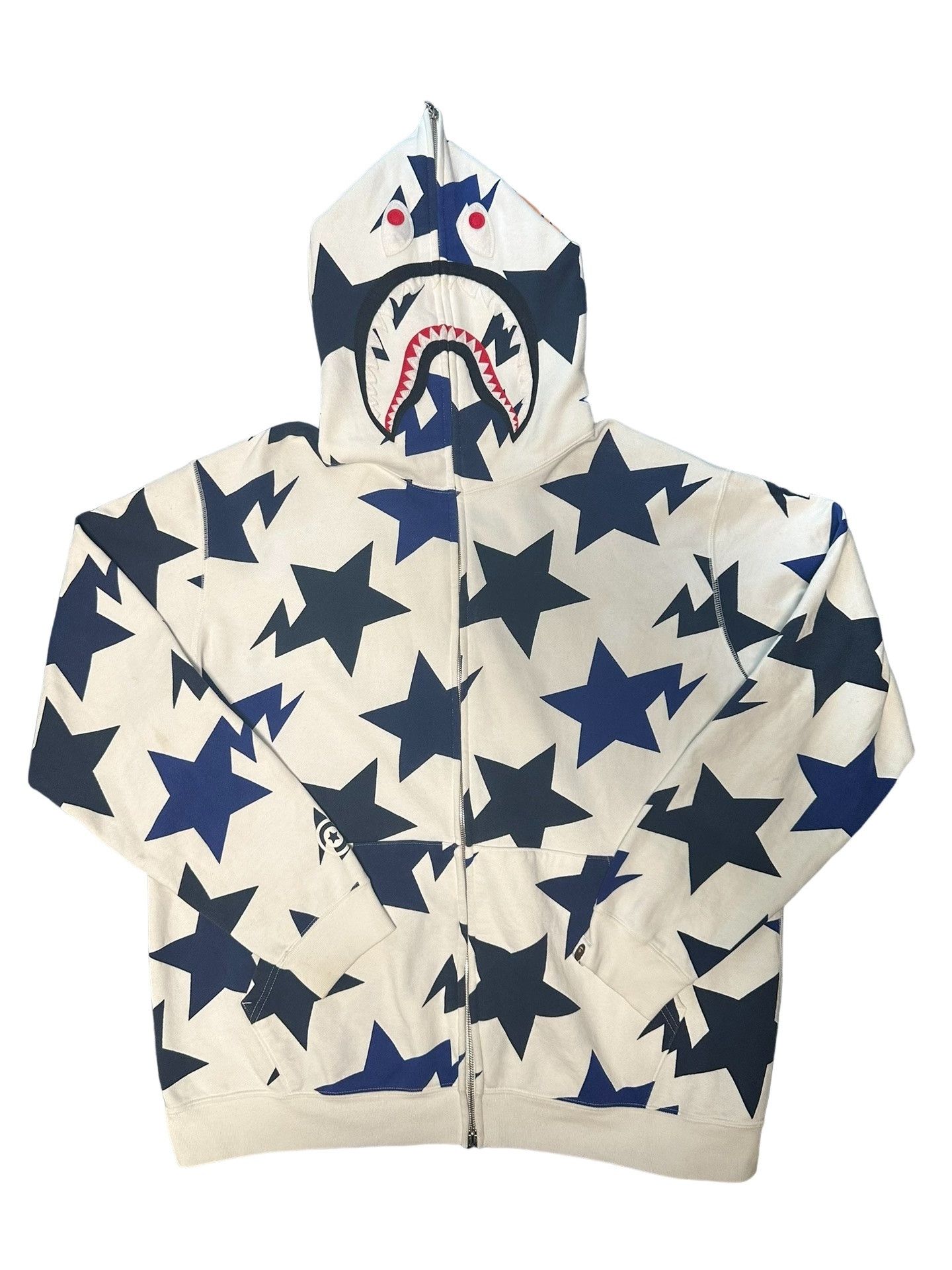 Bape A Bathing Ape Star Pattern Tiger Shark Full Zip Hoodie XL Size US XL / EU 56 / 4 - 1 Thumbnail
