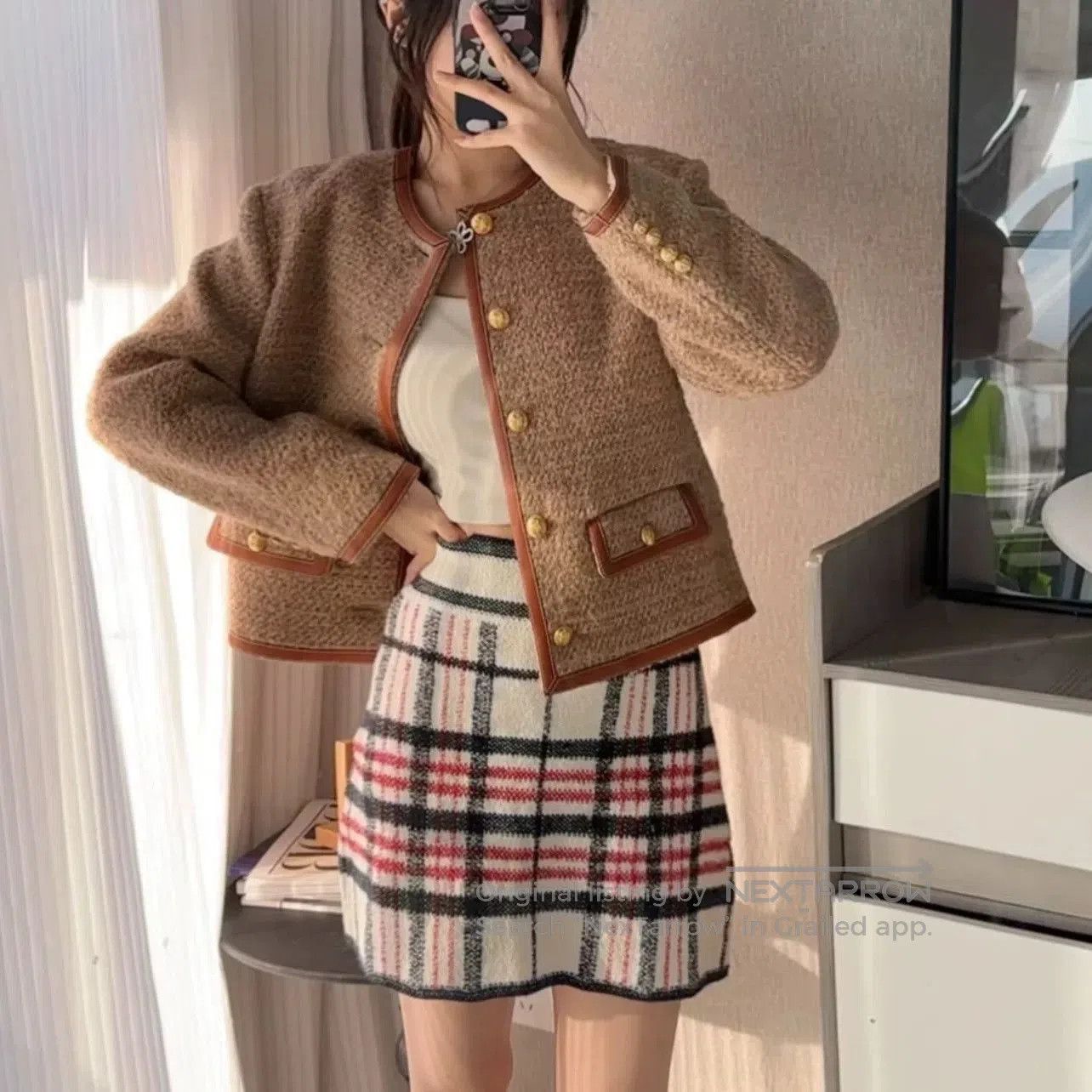 Dior christian dior plaid a-line skirt. Size 41" - 5 Thumbnail