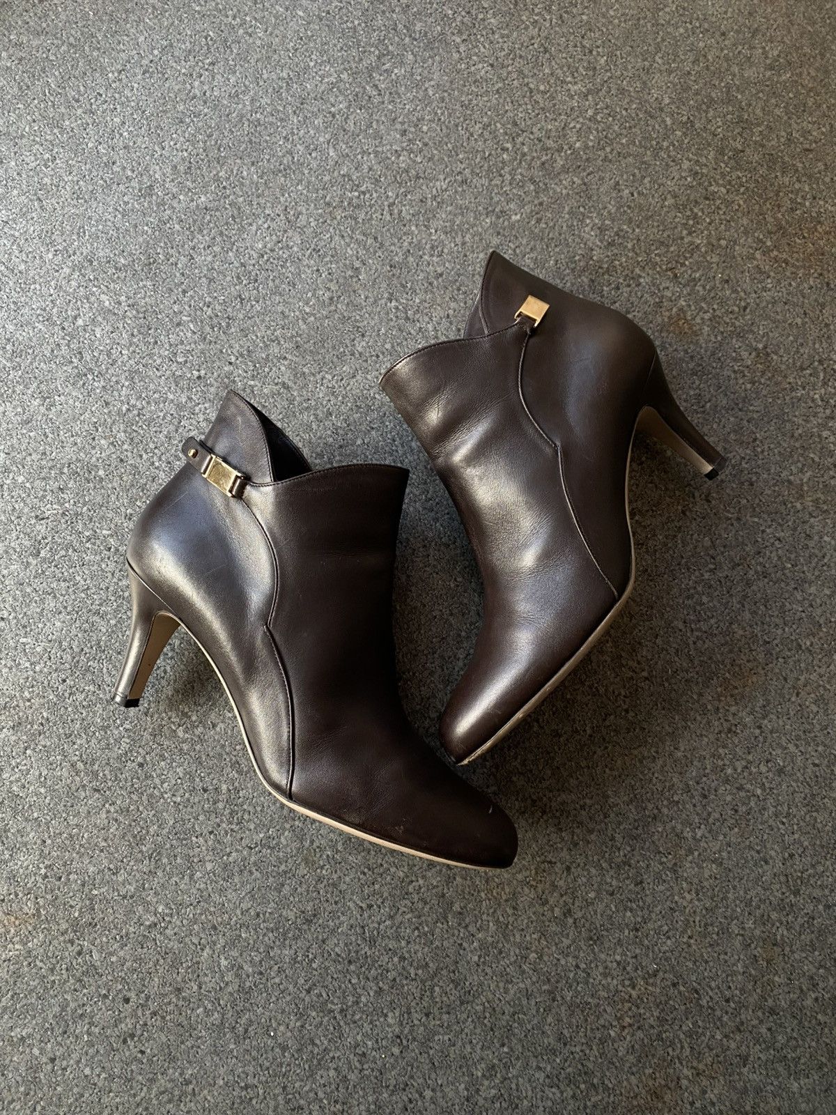 Salvatore Ferragamo Salvatore Ferragamo Chiara Black Leather Pump Ankle Boots Size US 10 / IT 40 - 3 Thumbnail
