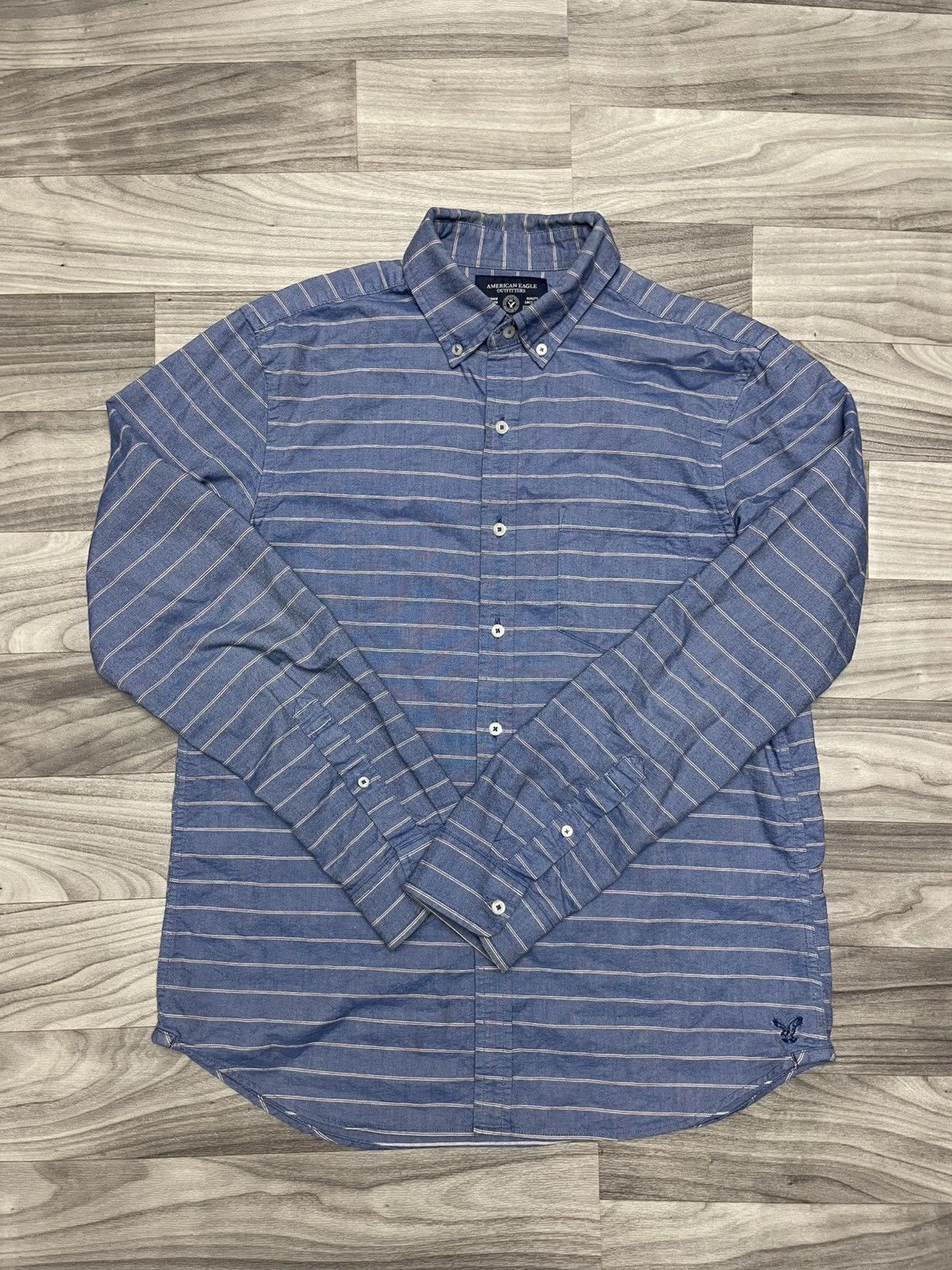U.S. Polo Assn. American Eagle Outfitters Men’s Medium Blue & White Striped Size US XL / EU 56 / 4 - 1 Thumbnail