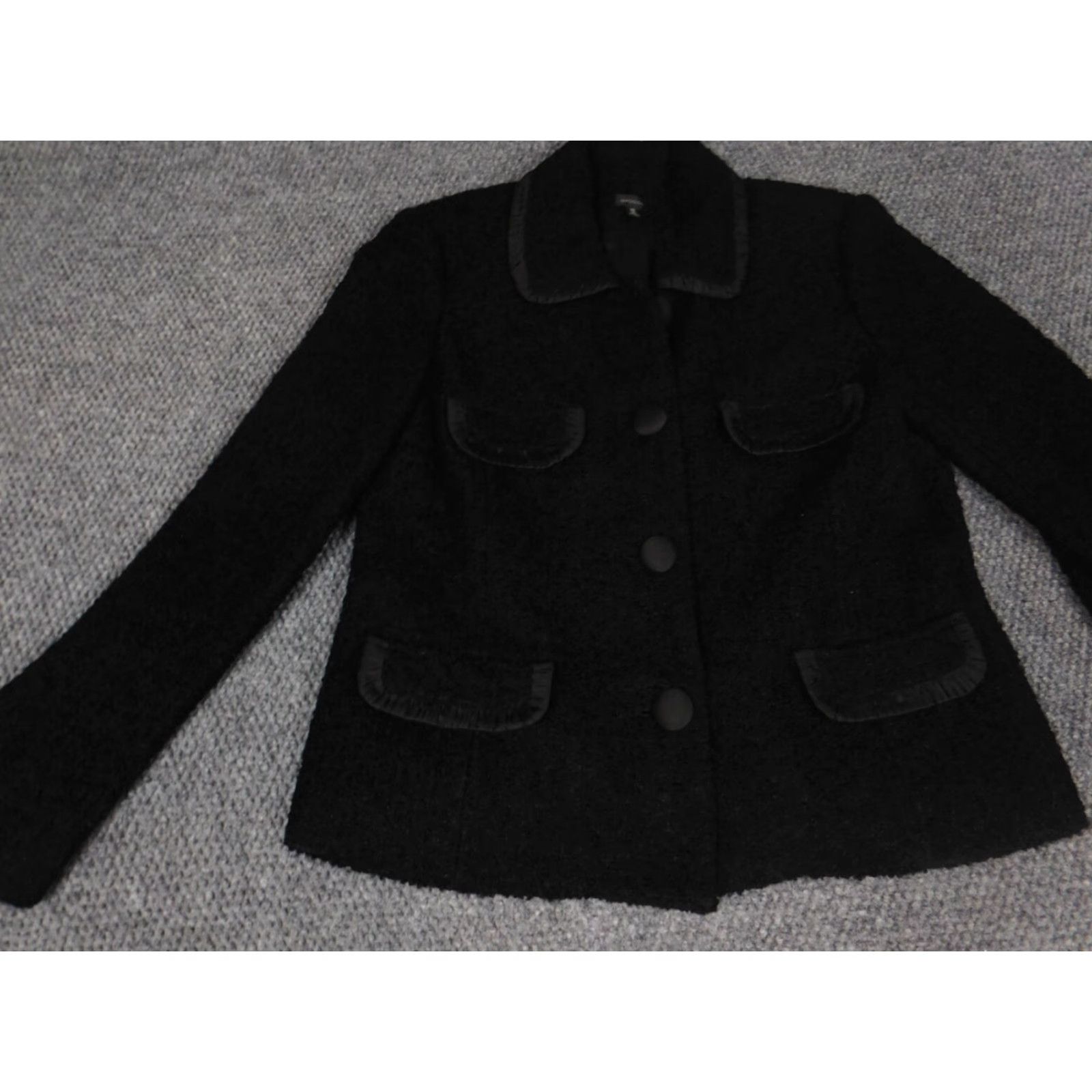 Madison Madison Womens Jacket 10 Black Button Knit Embroidered Polyester Mid-Length Jacket Womens Boys?no Size L / US 10 / IT 46 - 3 Thumbnail