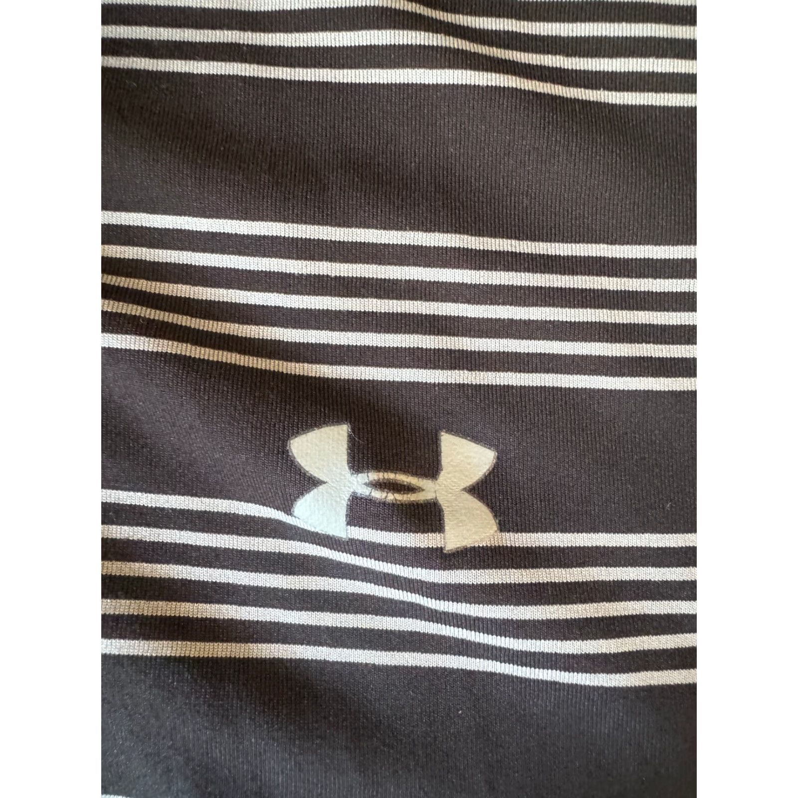 Under Armour VINTAGE Under Armour HeatGear Short Sleeve Polo Men's XL Black White Striped Shirt Size US XL / EU 56 / 4 - 3 Thumbnail