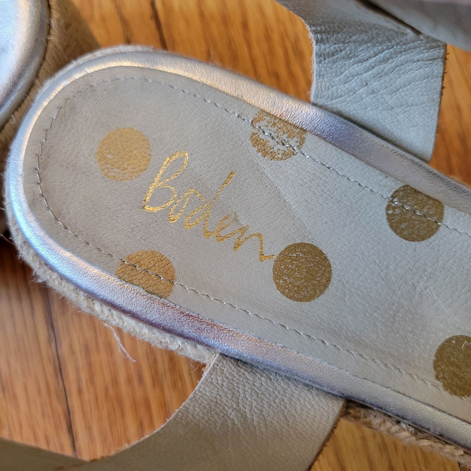 Boden Boden Espadrille Platform Sandals 40 Brown Blue Metallic Sil Size US 8.5 / IT 38.5 - 6 Thumbnail