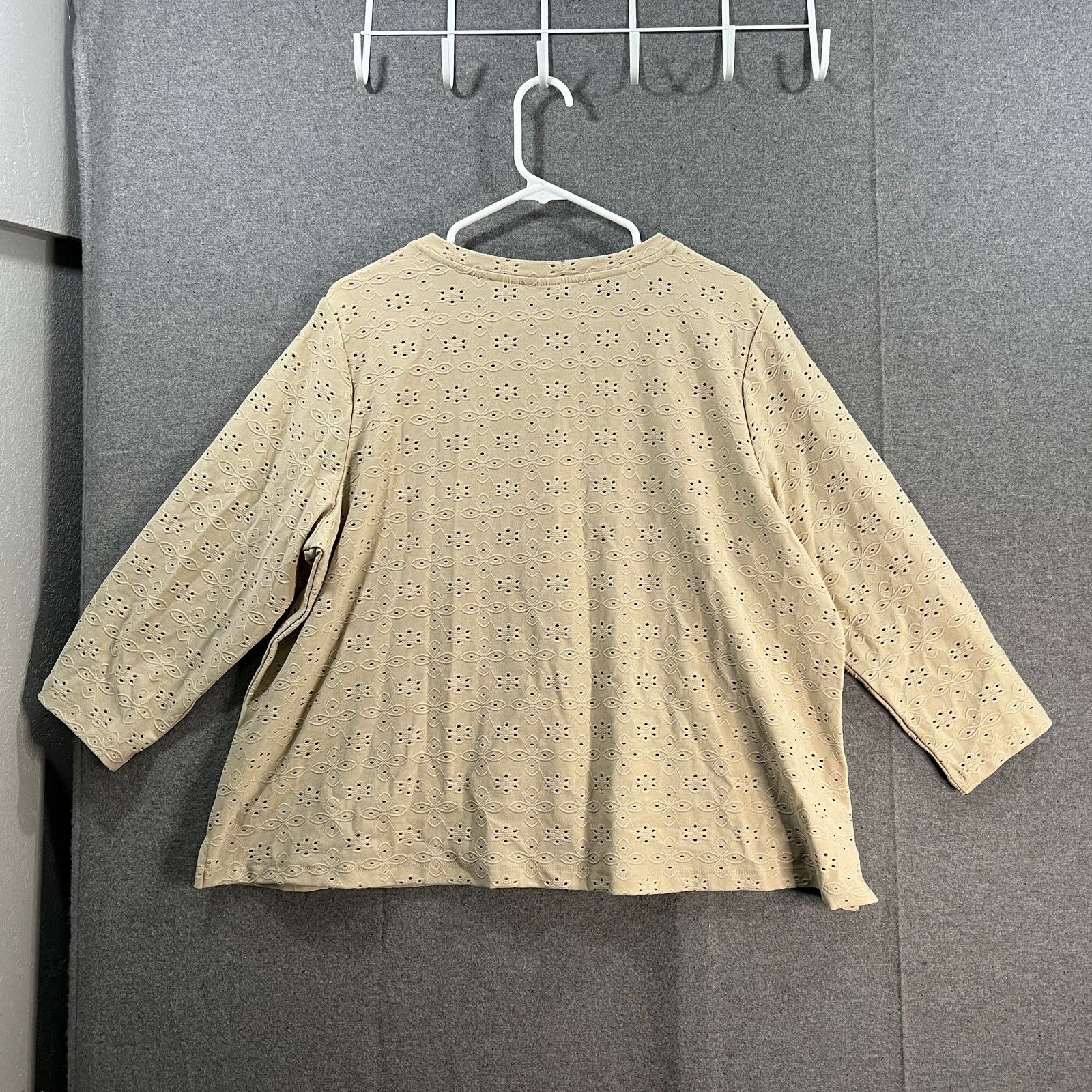 Other LOGO by Lari Goldstein Stretch Eyelet Button Front Size XL / US 12-14 / IT 48-50 - 2 Thumbnail