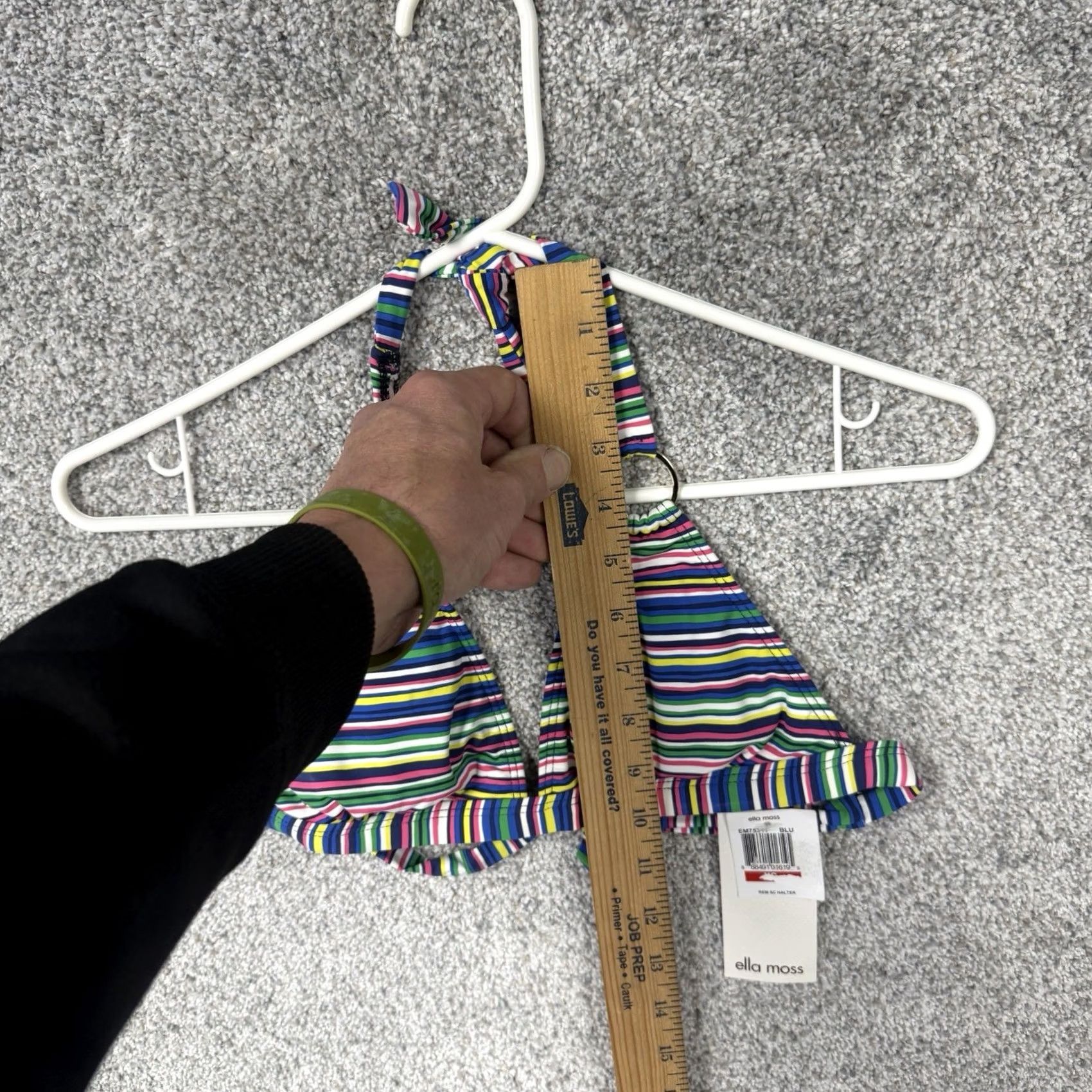 Vintage Ella Moss Bikini Top XS Striped Retro 70s Boho Chic Eclectic Coastal Layering Size XS / US 0-2 / IT 36-38 - 3 Thumbnail