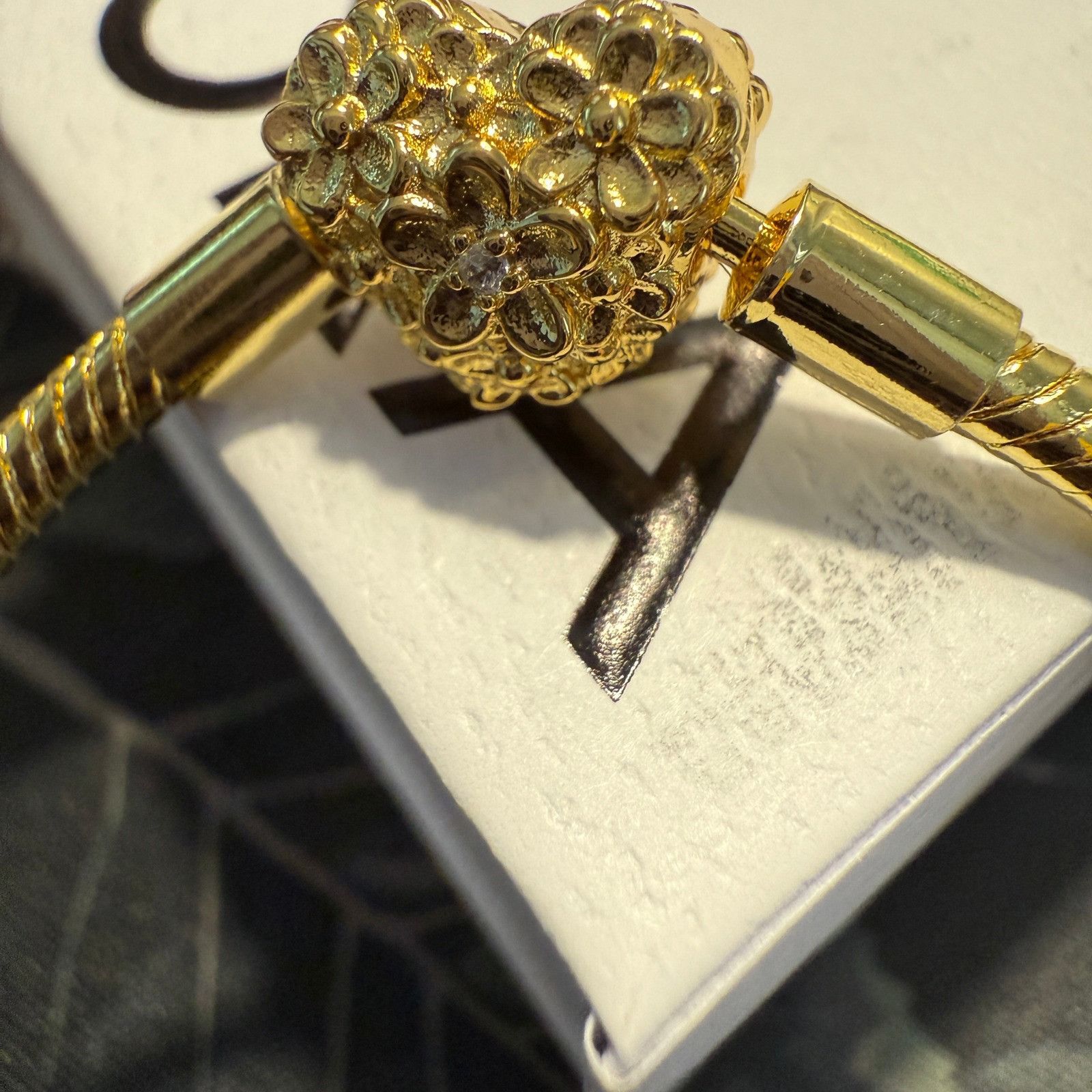 pandora Authentic Pandora, SZ 18CM, Daisy Heart Gold Plated Snake Ch Size ONE SIZE - 3 Thumbnail