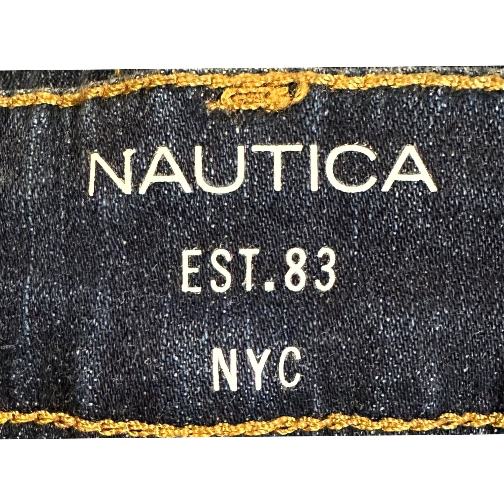 Nautica VINTAGE Nautica Jeans Slim Fit Mens 36X32 Blue Distressed Tapered Leg Stretch Denim NEW Size US 36 / EU 52 - 4 Thumbnail