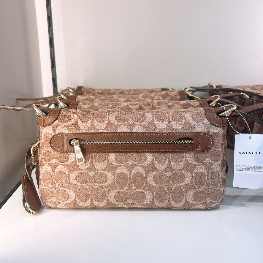Coach Etta Small Flap Shoulder Bag In Signature Chenille CCV65 Size ONE SIZE - 3 Thumbnail