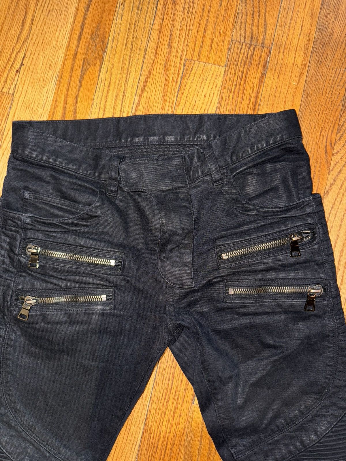 Balmain Balmain Slim Fitted Quilted Biker Jeans Size US 28 / EU 44 - 2 Thumbnail