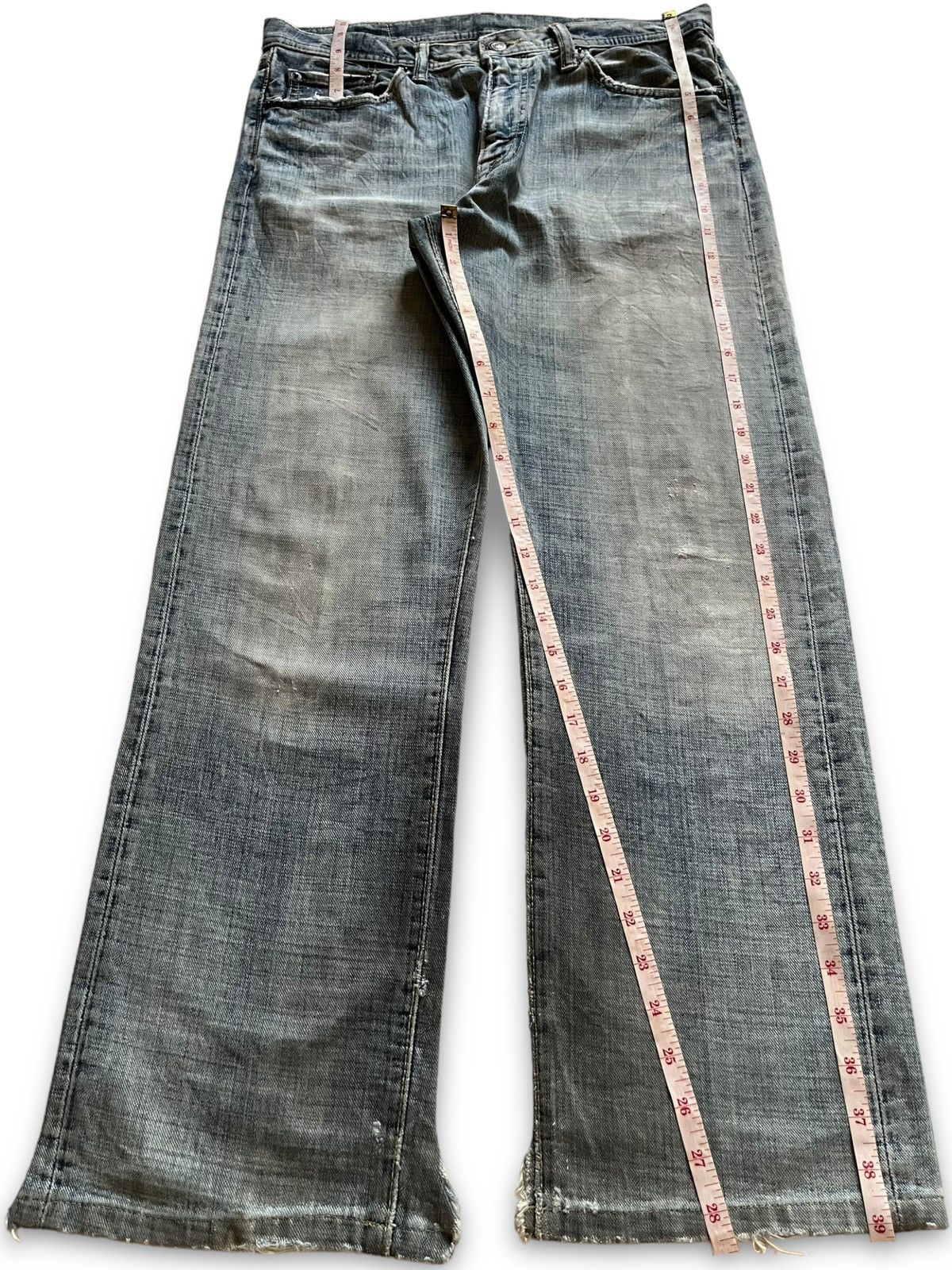 Japanese Brand Vintage Japanese Brand Mud Wash Distressed Loose Jeans Size US 33 - 12 Thumbnail