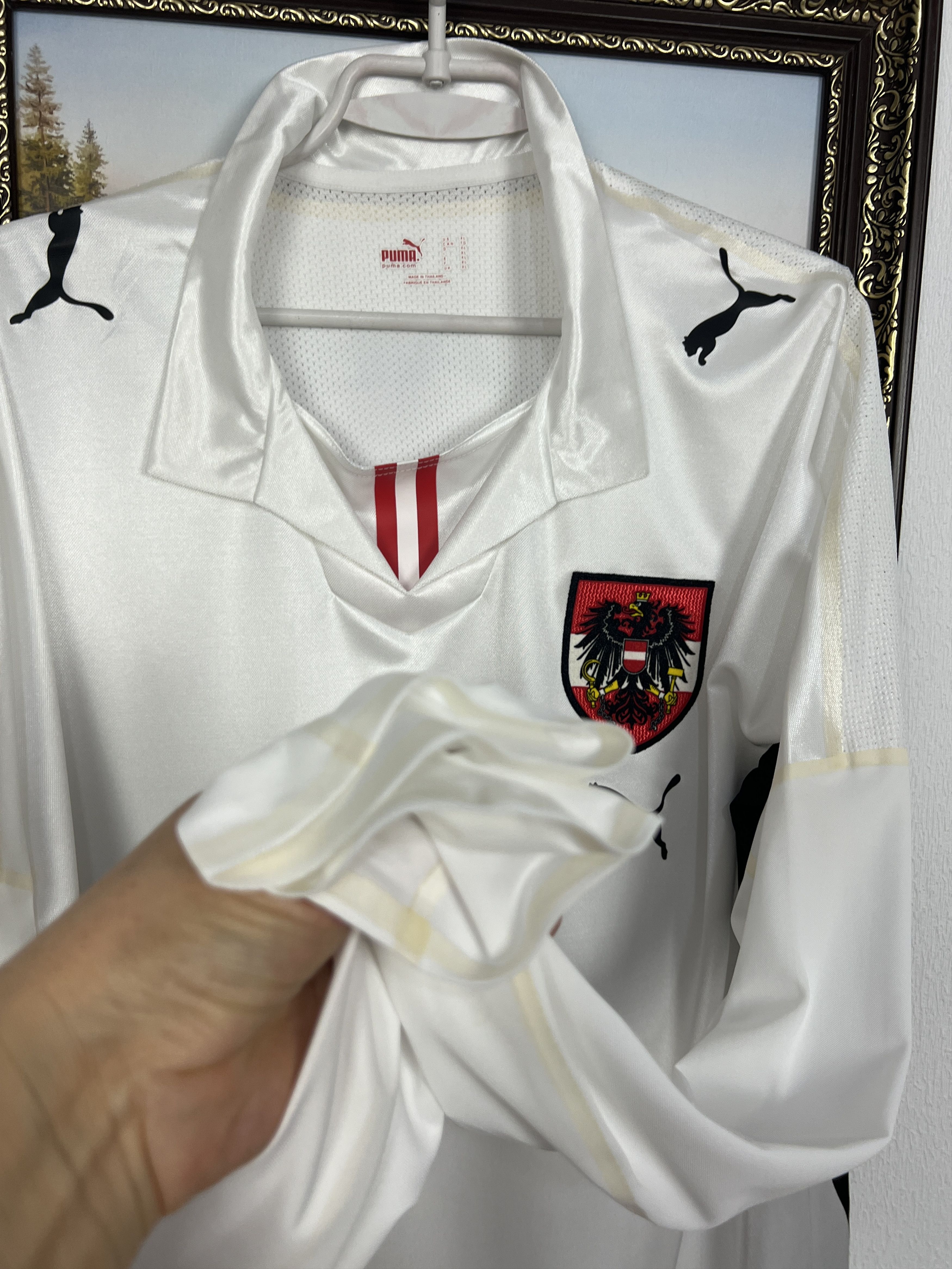 Puma Austria football shirt Player #8 Alaba Long Sleeve Jersey Size US XL / EU 56 / 4 - 5 Thumbnail