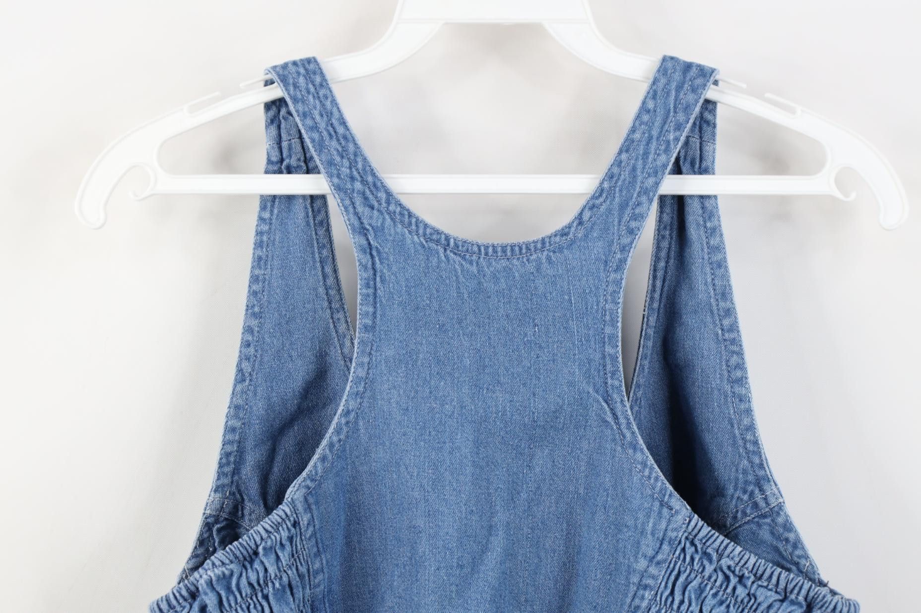 Vintage Vintage 90s Y2K Babydoll Front Zip Denim Jean Bra Shirt Blue Size L / US 10 / IT 46 - 12 Thumbnail