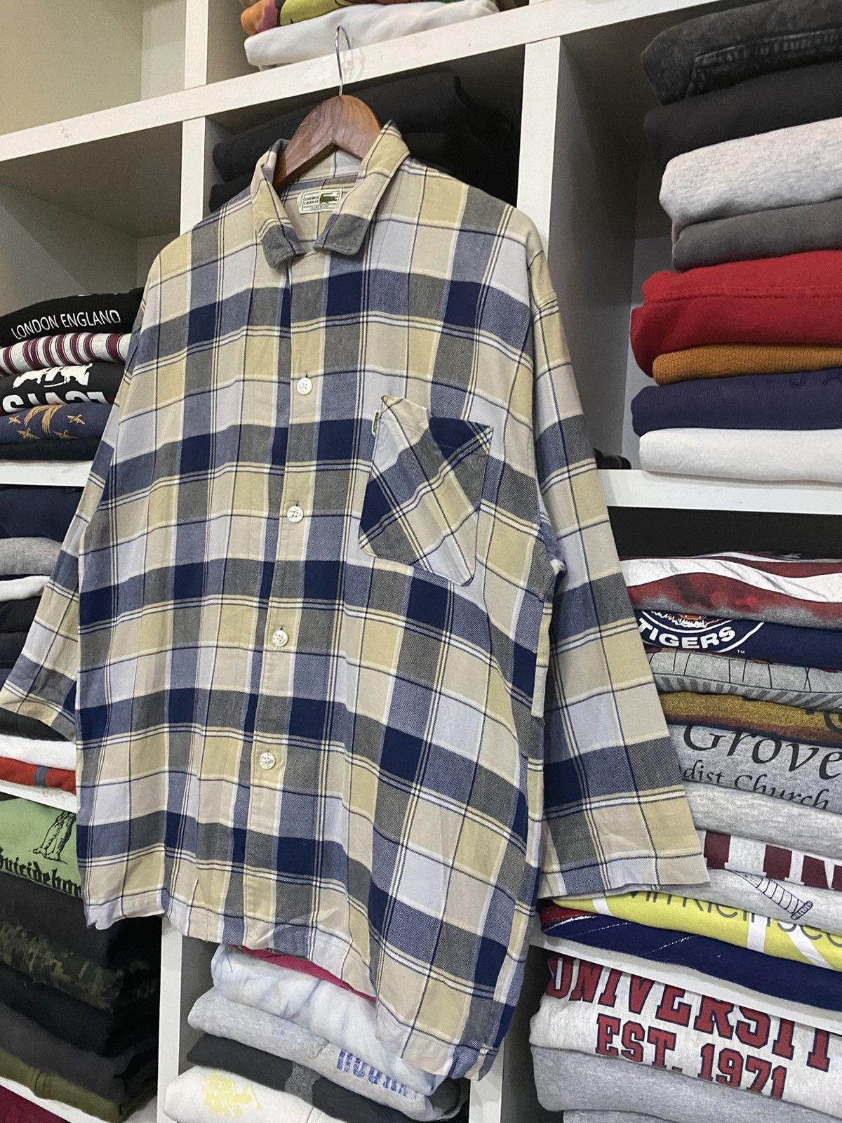 Flannel × Lacoste × Vintage Vintage Chemise Lacoste Nightwear Size US L / EU 52-54 / 3 - 3 Thumbnail