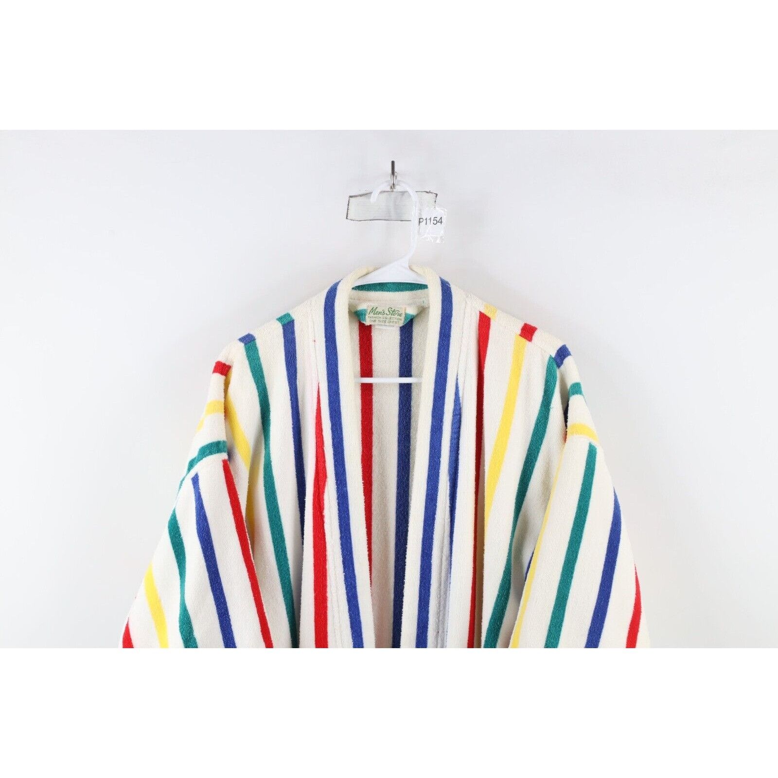 Vintage Vintage 90s Streetwear Terry Cloth Rainbow Striped Robe Size US L / EU 52-54 / 3 - 2 Thumbnail