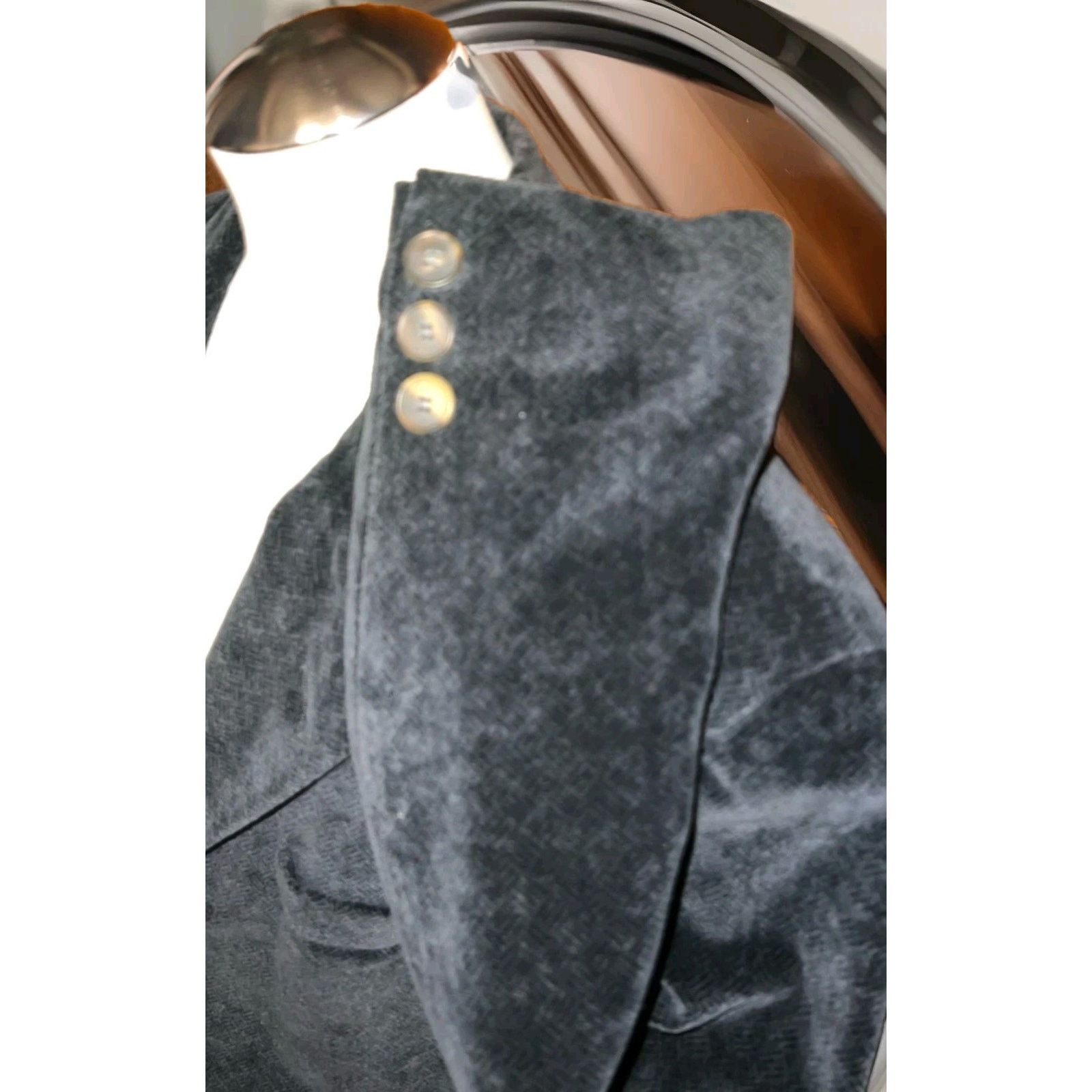 Armani Collezioni Giorgio Armani Cordoroy 3bt Black Blazer Size 44 Size 44R - 2 Thumbnail