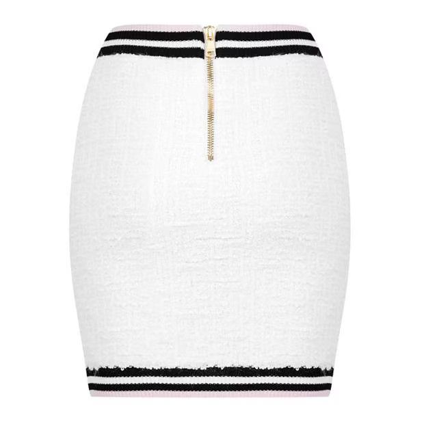 Balmain o1g2r1mq0924 Buttoned Mini Skirt in Multicolor Size 27" / US 4 / IT 40 - 2 Thumbnail