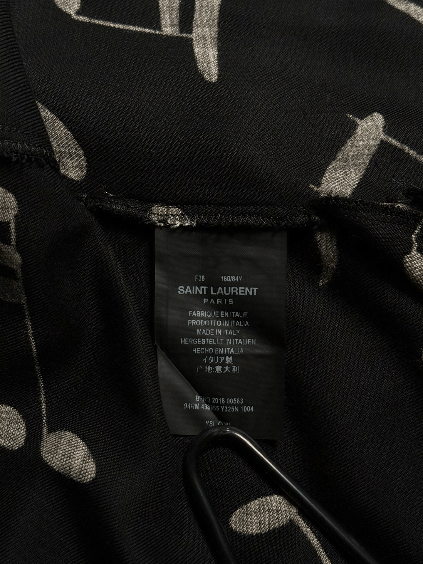 Saint Laurent Paris Saint Laurent "Palladium" music note long button-up shirt Size XS / US 0-2 / IT 36-38 - 4 Thumbnail